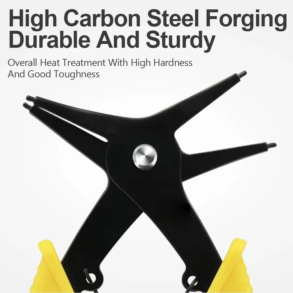 2-In-1 Spring-loaded Plier Dual-purpose Snap Rings Mounting And Dismounting Tool