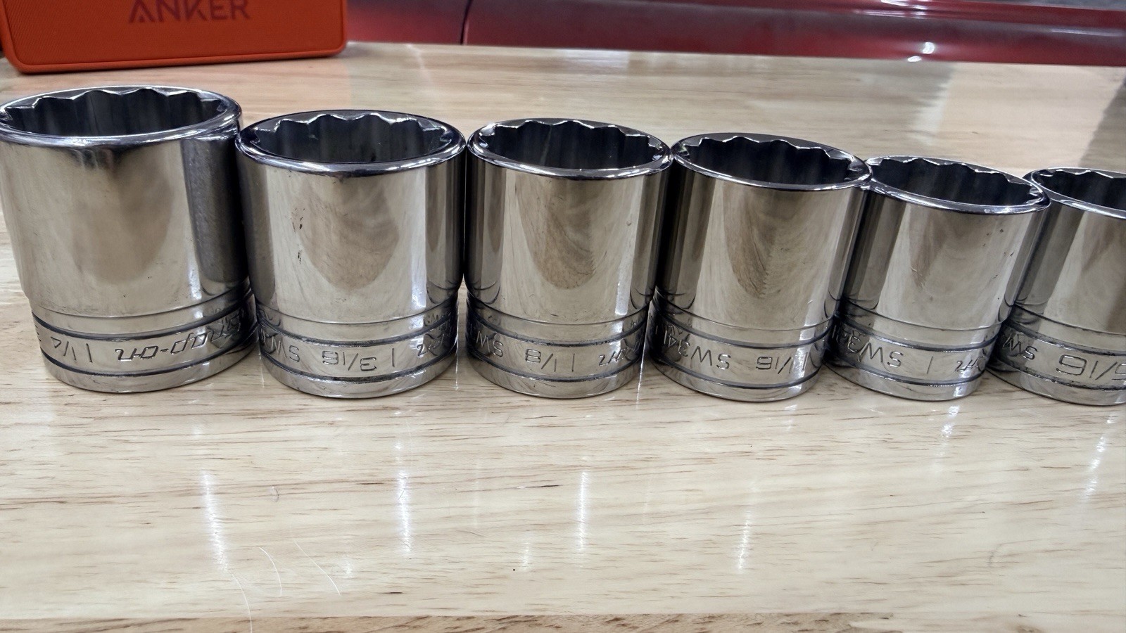 Snap-On USA Socket 12-Point 1/2″ Drive Chrome Shallow New Logo – Choose SAE Size