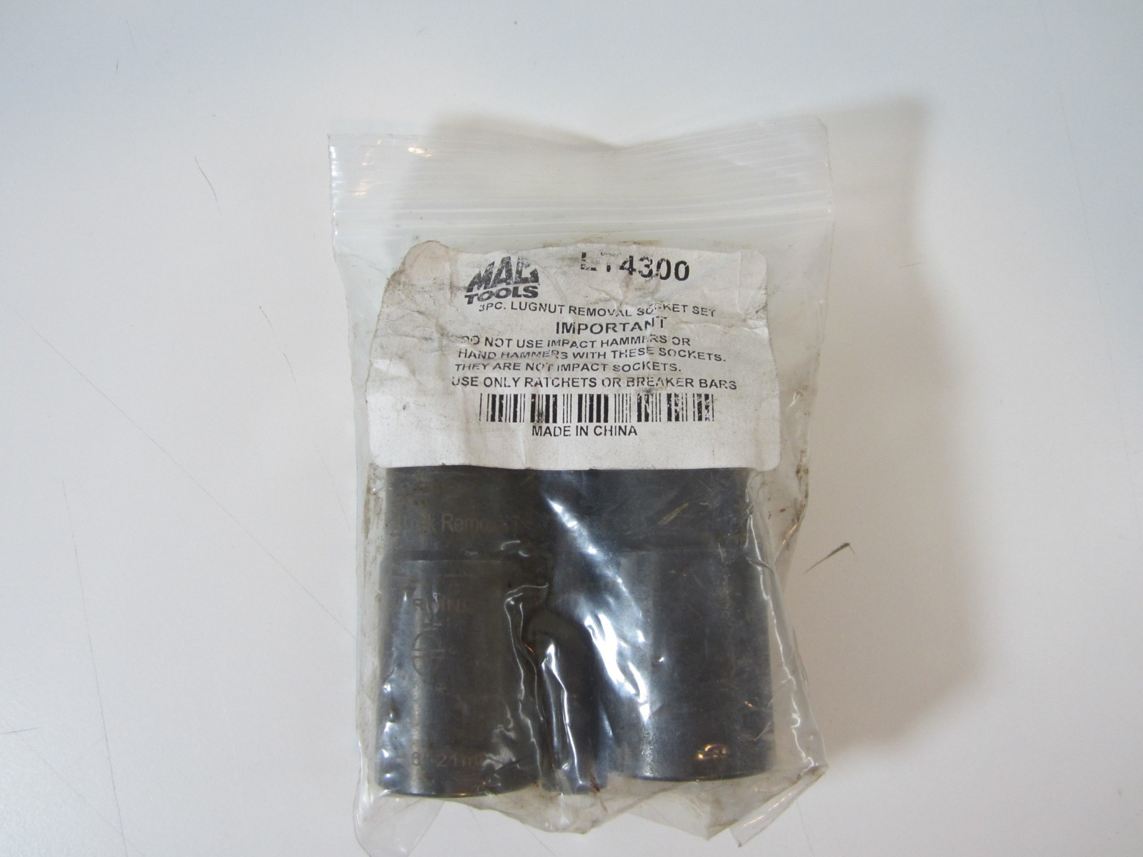 Mac Tools LT4300 3pc 1/2″dr Lug Nut Removal Twist Sockets 3/4-19mm & 13/16 -21mm