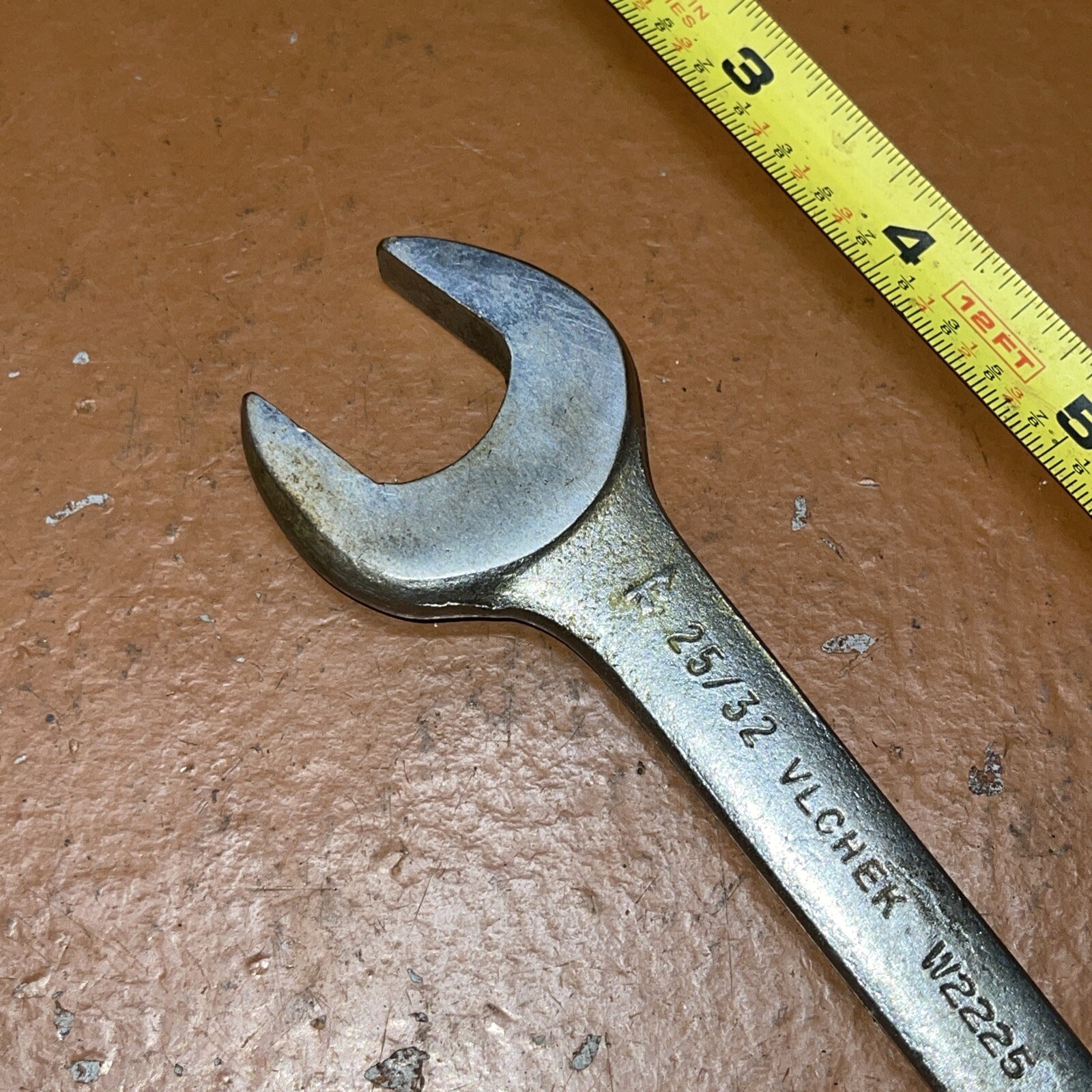 Vintage Vlchek USA W2225 11/16 In x 25/32 In SAE Open End Wrench