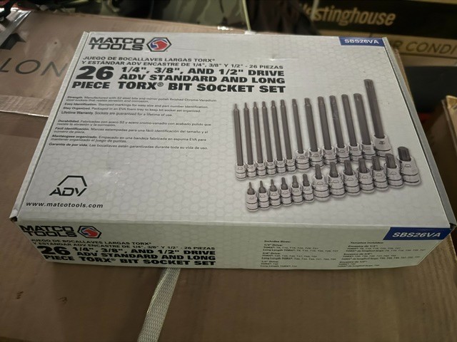 Matco Torx Bit Socket Set 1/4, 3/8 And 1/2 Drives (26 Piece Set) SBS26VA
