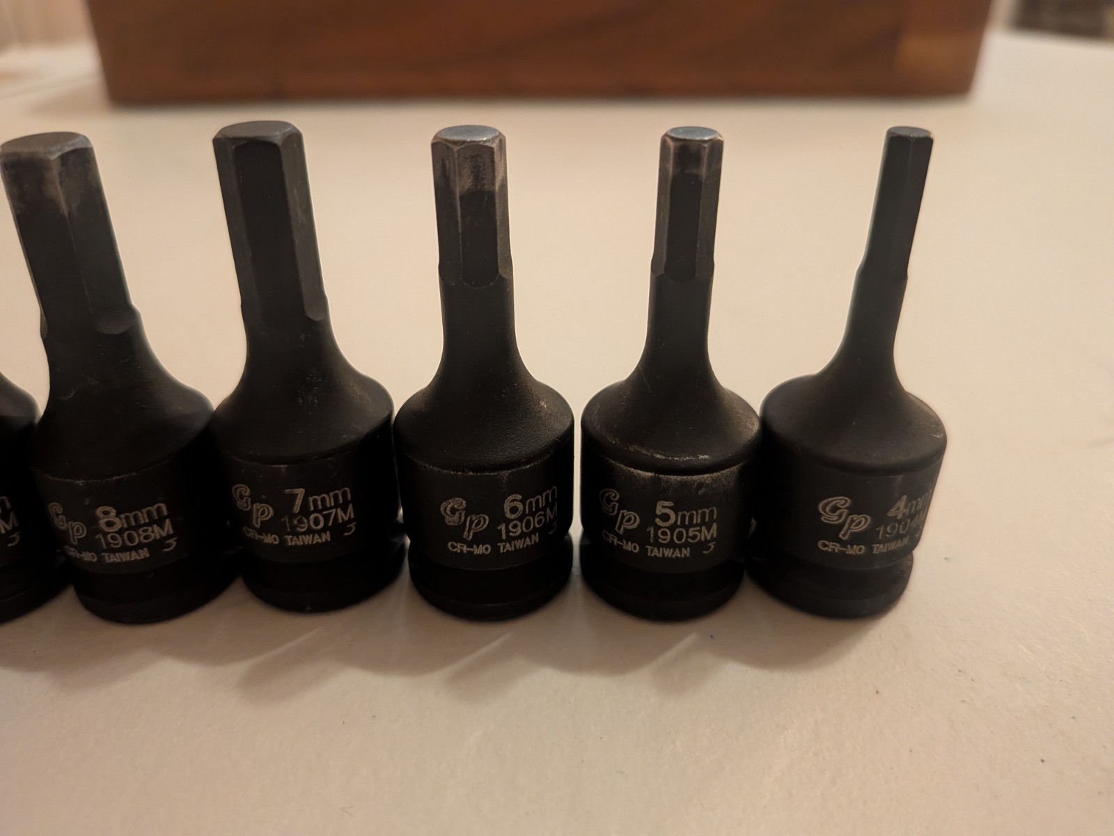 3/8″ Drive 7 Piece Hex Driver Metric Set GRY-1297MH, No Case, No Markings