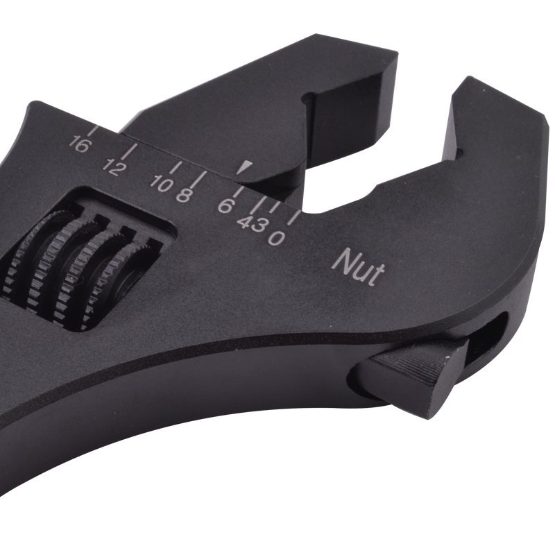 AN Hose Fitting Wrench Spanner Lightweight Adjustable Aluminum 3AN-16AN Black