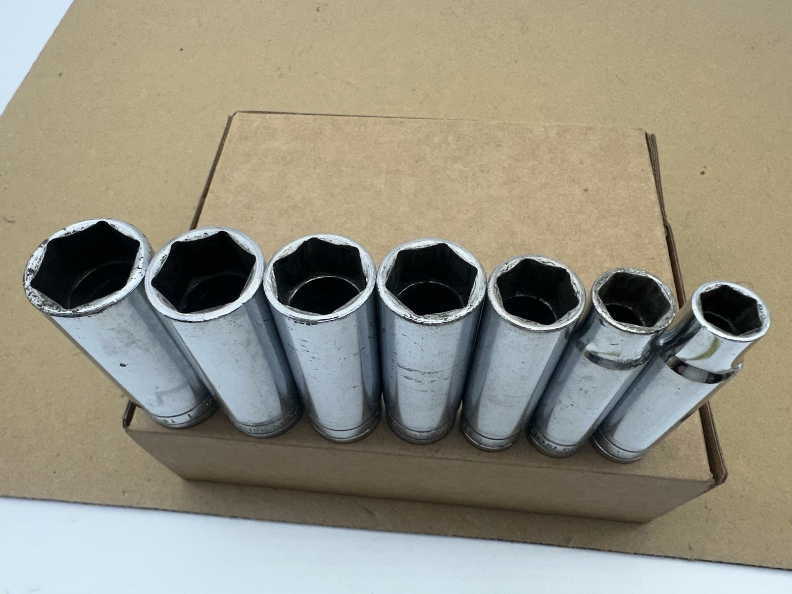 Snap On Set 7pc Standard 6 Point 1/2” Drive Socket Set 1/2” – 1” TS161-TS321 USA