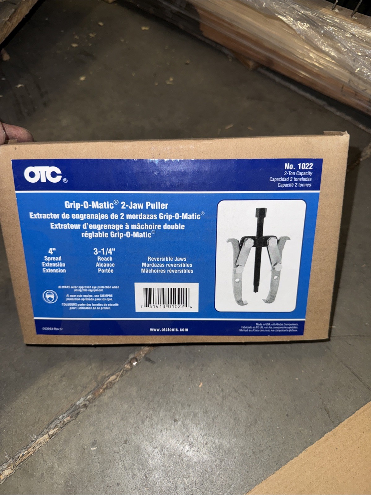 Otc Tools Grip O Matic 1022 2 Jaw Puller 2 Tons 3-1/4 In. 4in spread OTC1022