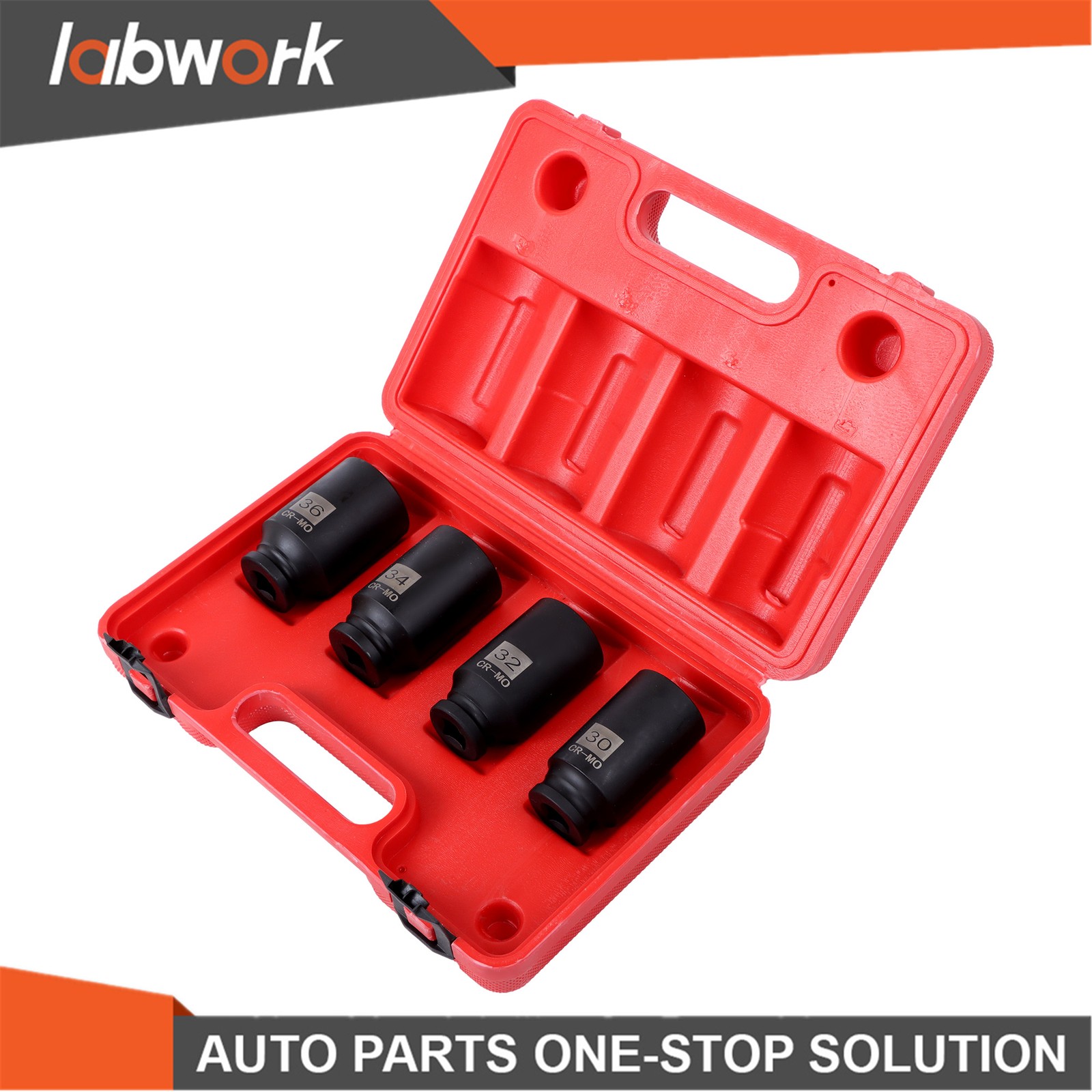 12 Point 30 32 34 36mm 1/2″ Drive Deep Spindle Axle Nut Impact Socket Set