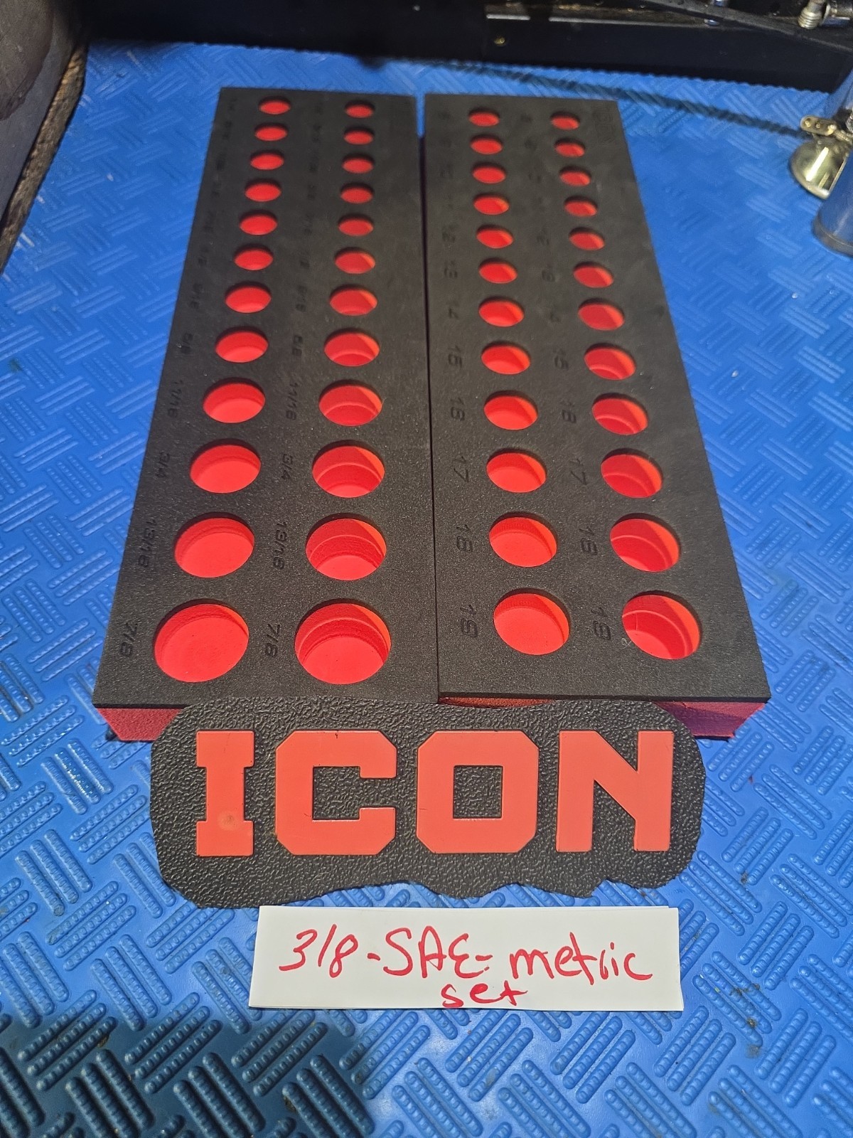 icon professional 3/8 Socket Organizer Foam Inserts METRIC & SAE SET