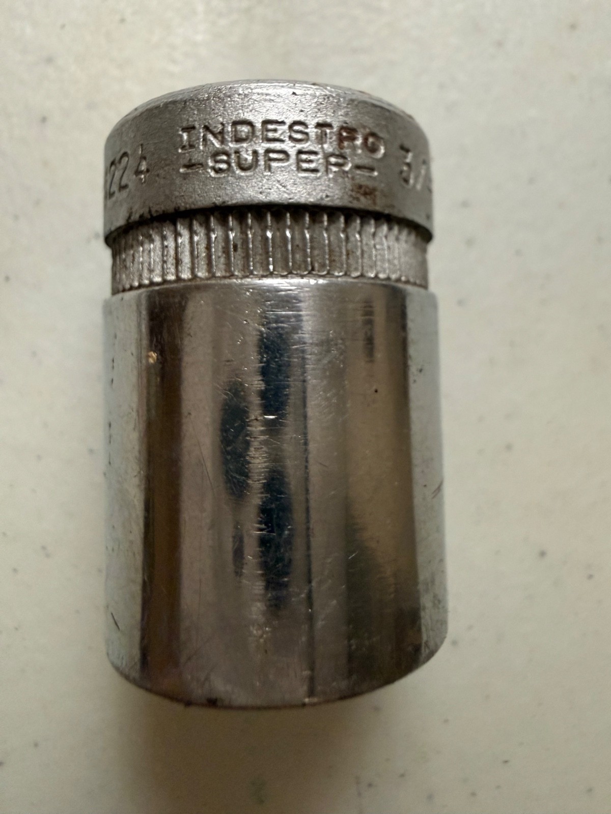 Vintage Indestro Super ,9 Sockets, 1/2″ Drive Ratchet & Breaker Bar, Good Cond