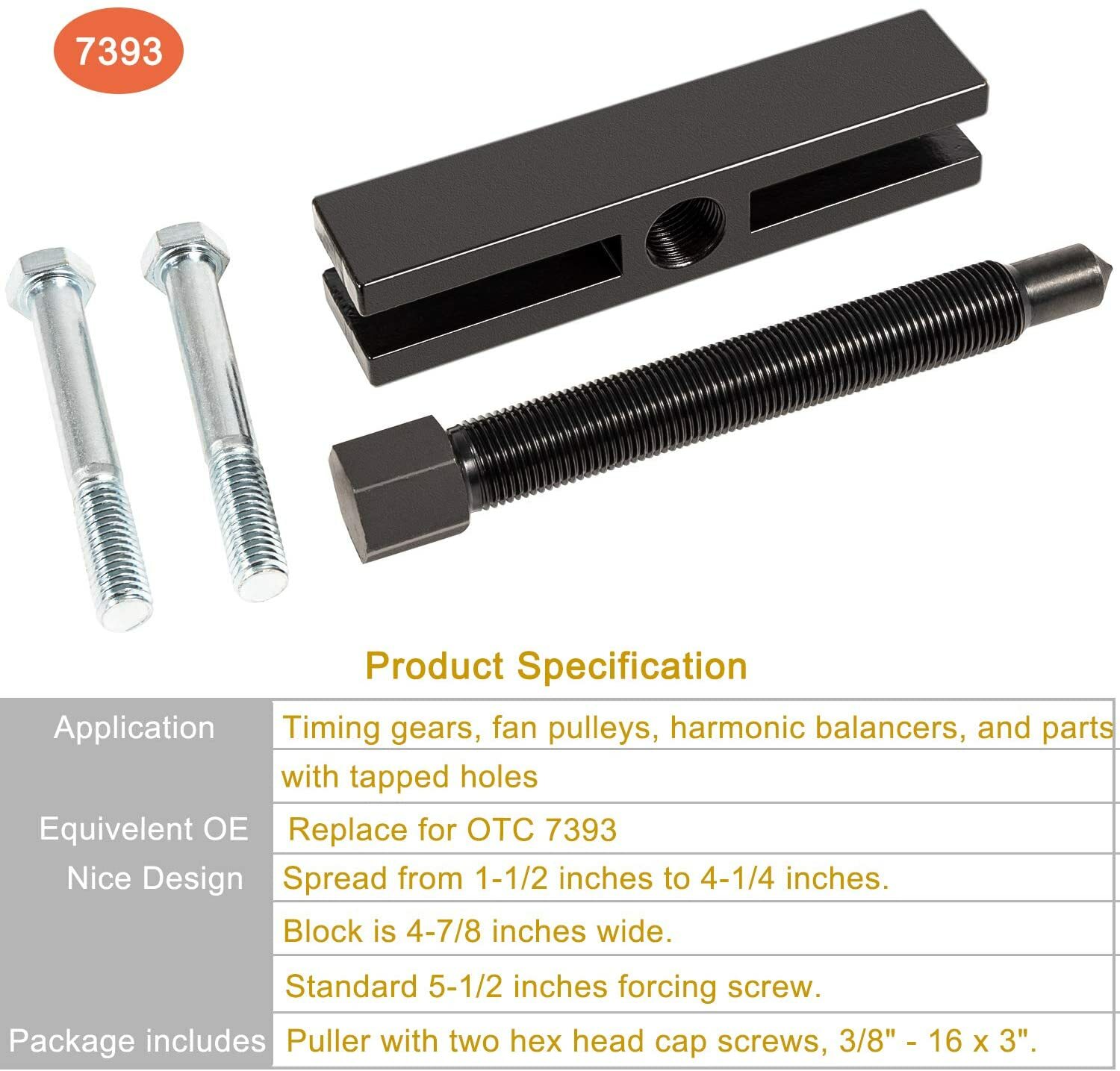 7393 Gear and Pulley Puller + 522 Large Gear and Pulley Puller Tapped Holes Kits