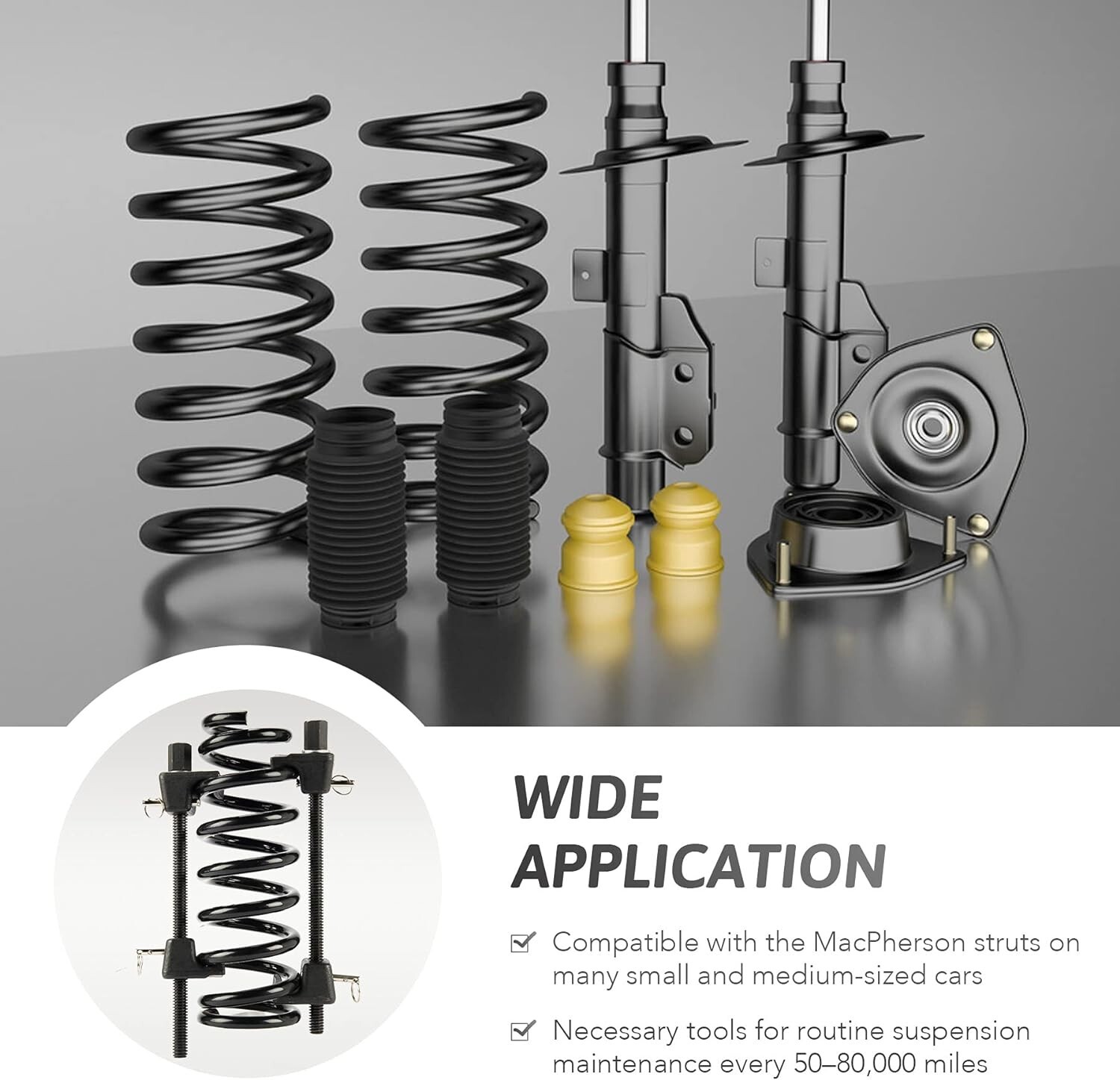 Forged Hook MacPherson Strut Coil Spring Compressor Tool – 1-Year Warranty