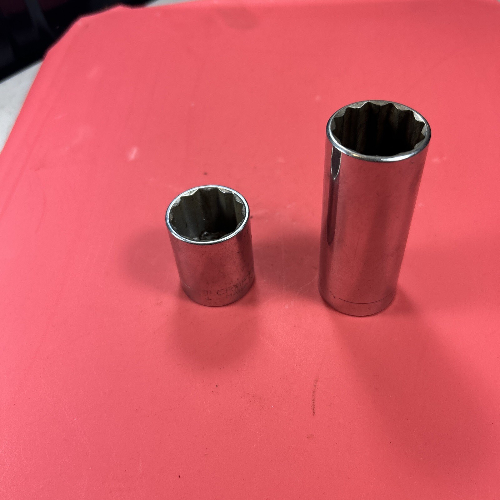 CRAFTSMAN -Lot Of 2 Sockets, Both 1” , Deep And Shallow,1/2” Drive,12pt Sockets