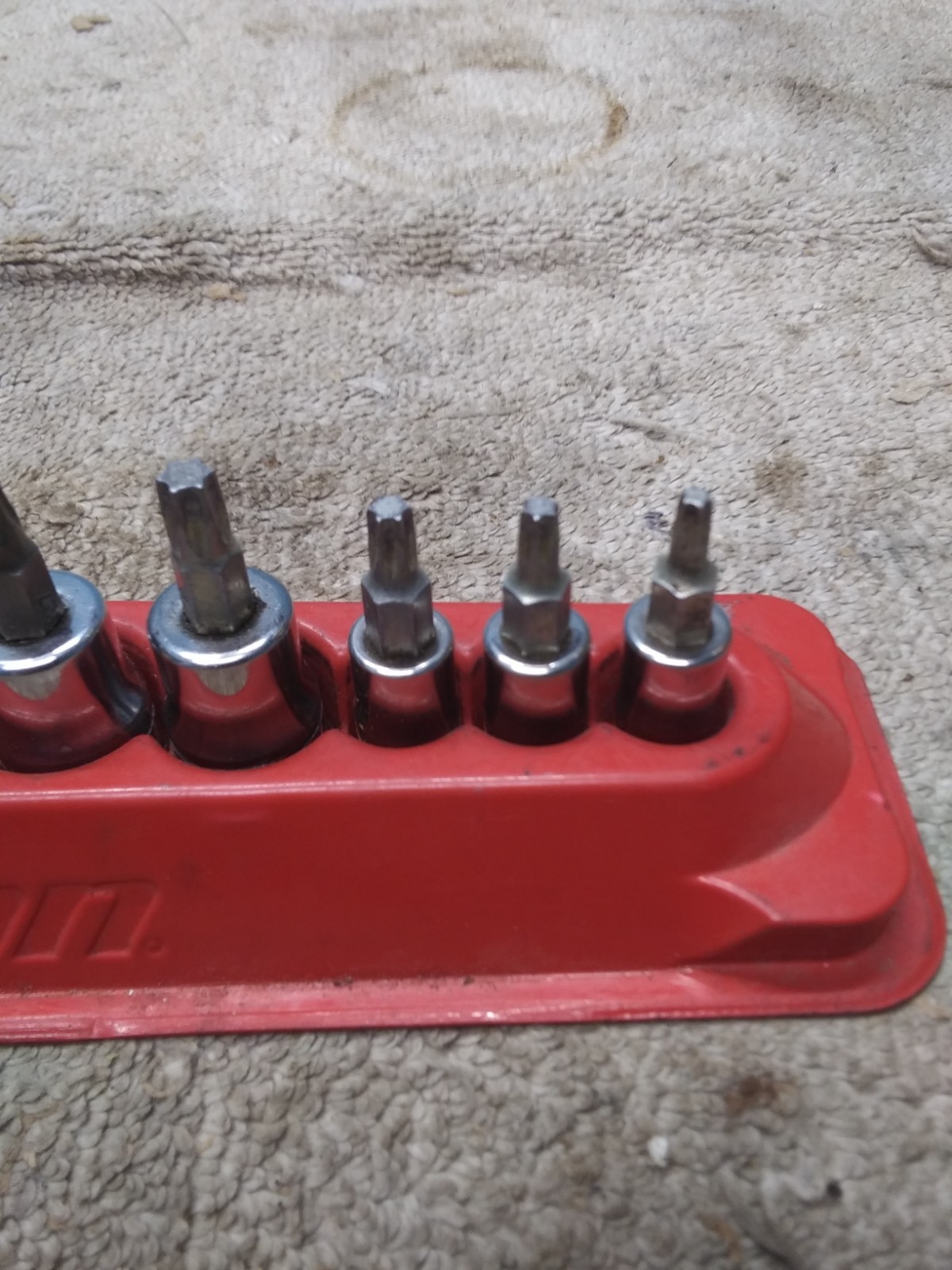 Snap-On Tools 209EFTXBY 9 pc Combination Drive TORX Bit Socket Set USA
