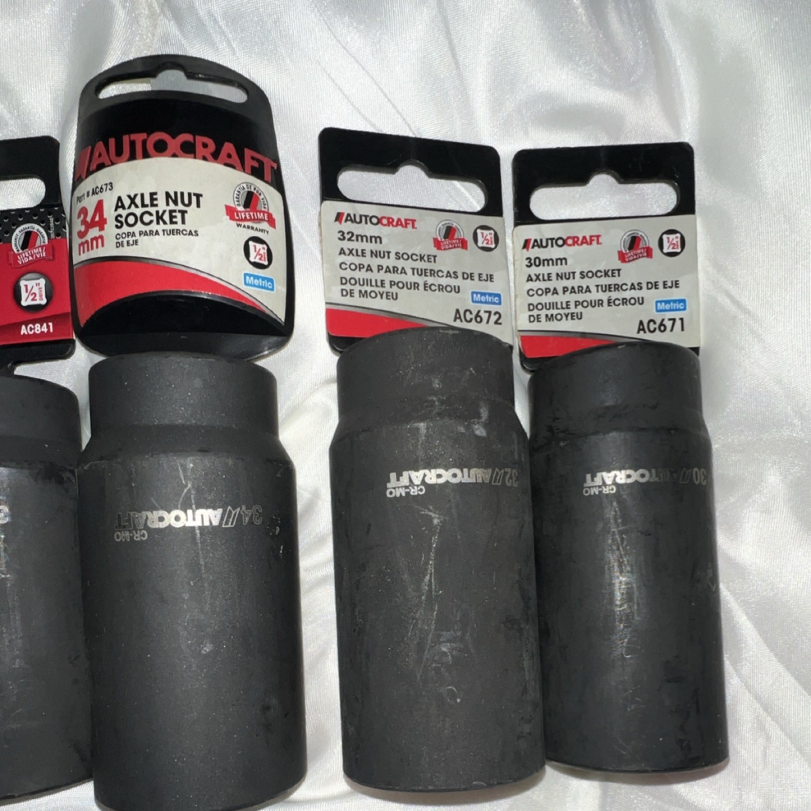Autocraft 1/2” Drive Sockets 30mm, 32mm, 34mm, 35mm, 36mm, And Oil Sender Socket