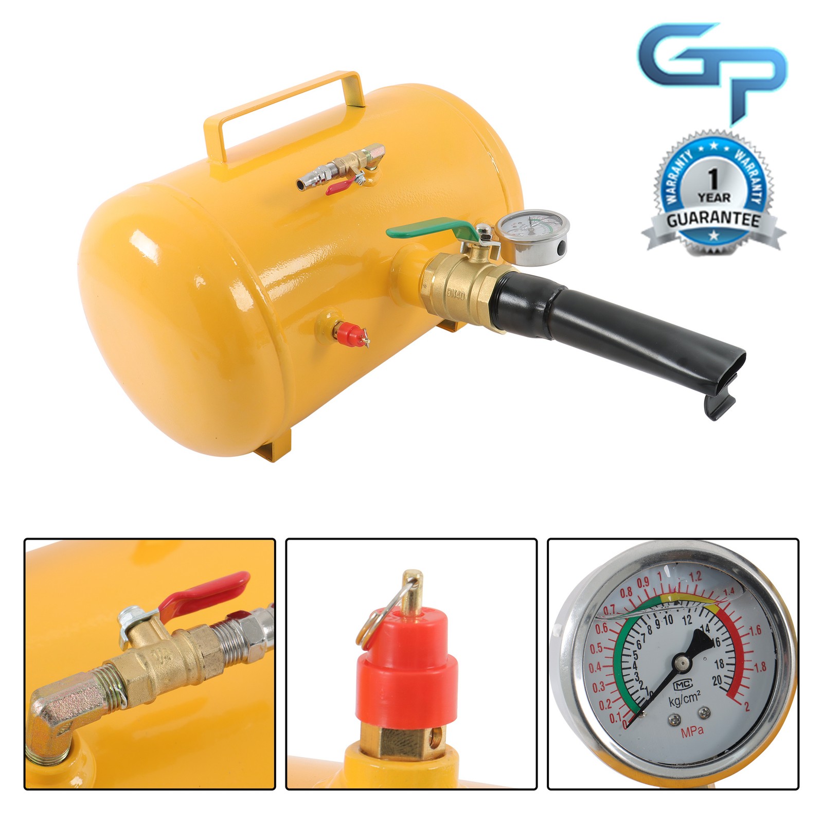 Yellow 5 Gallon Heavy Duty Air Tire Bead Seater Blaster Seating Tool 145 PSI