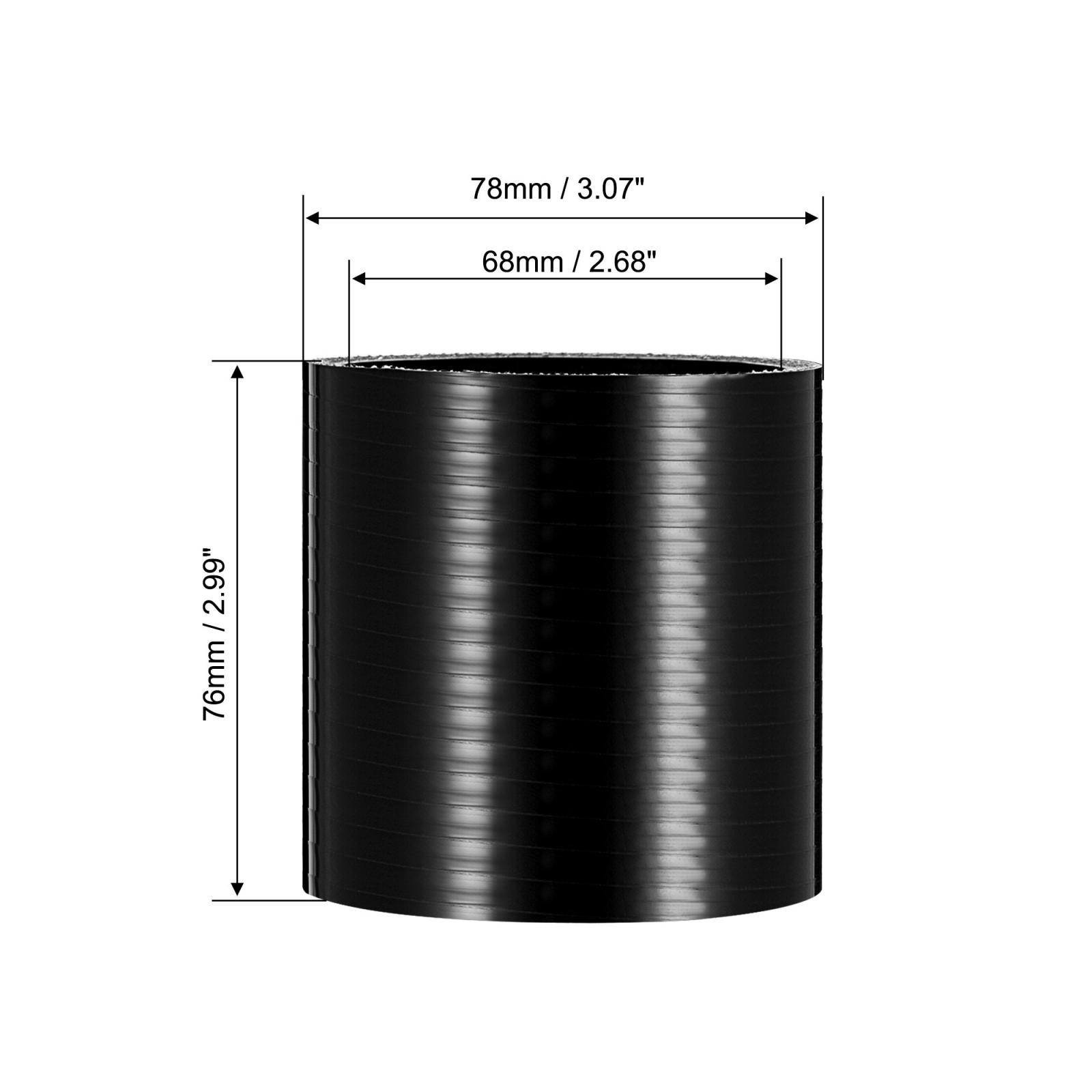 68mm 2.68″ Car ID Straight Silicone Coupler Tube 76mm Black