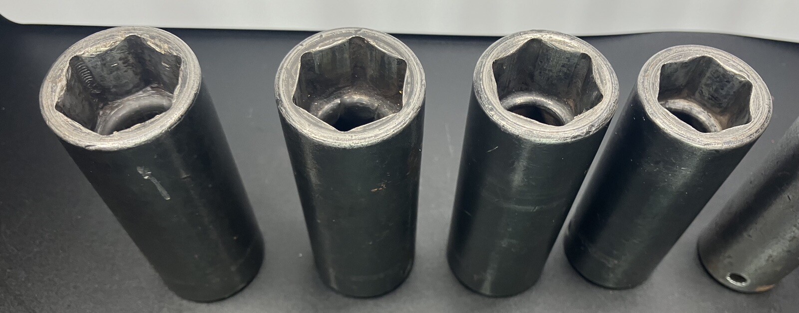 Vintage Snap On SIM 9 Pc Deep Impact Socket Set SAE 1/2” Drive 6Pt 1/2” To 1”
