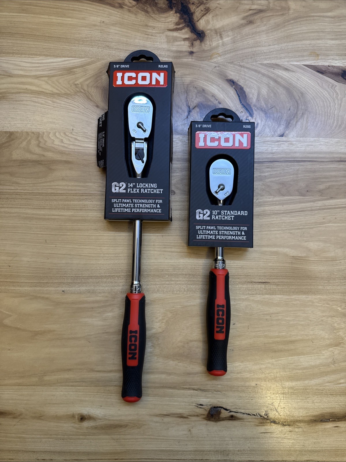 Icon G2 Ratchets 3/8 Drive 10” Standard R2SG , 3/8 Drive R2LKG 14” Flex Head
