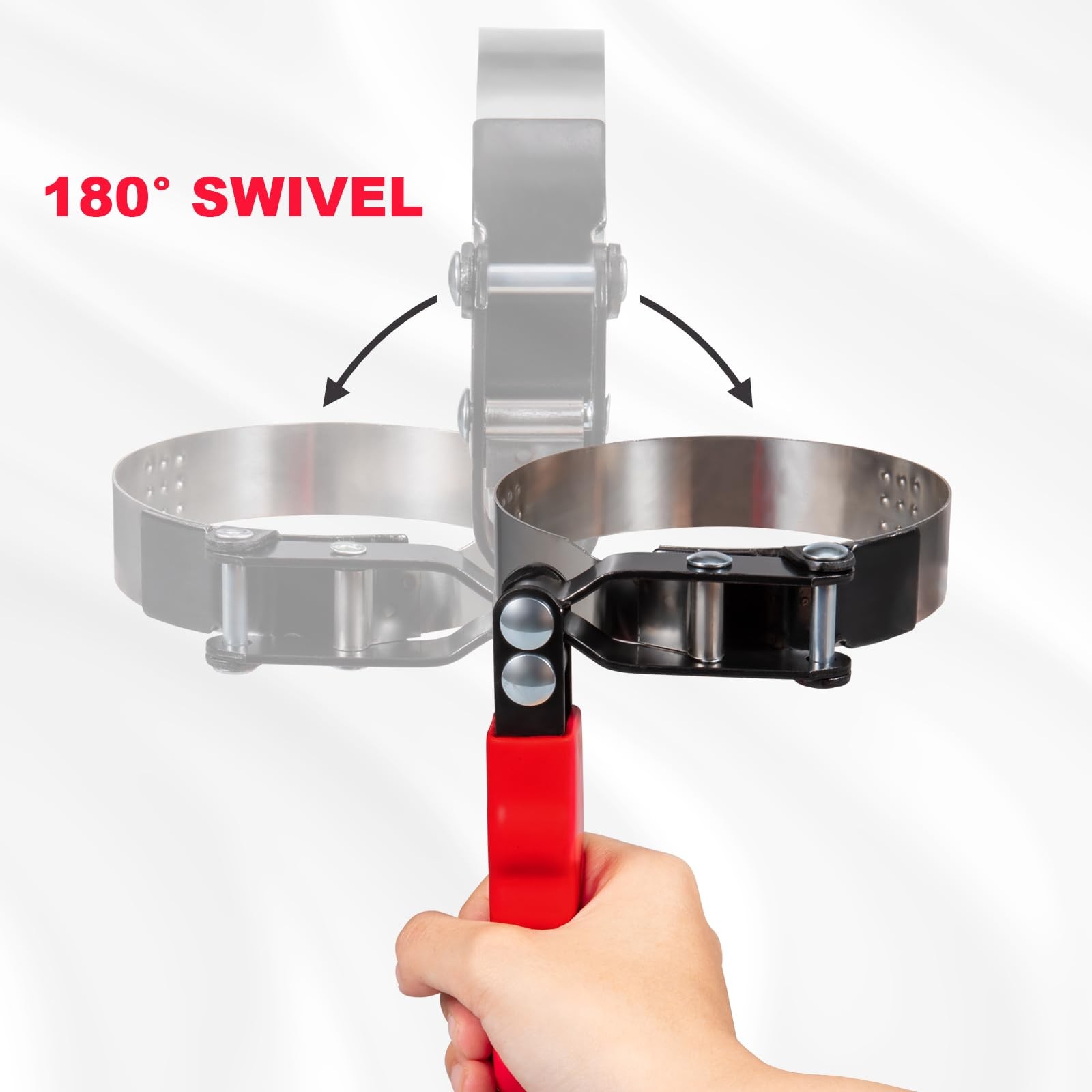 Spurtar Swivel Oil Filter 7-Piece Set: 2-3/4″ – 5-1/4″, Black, Red, Silver