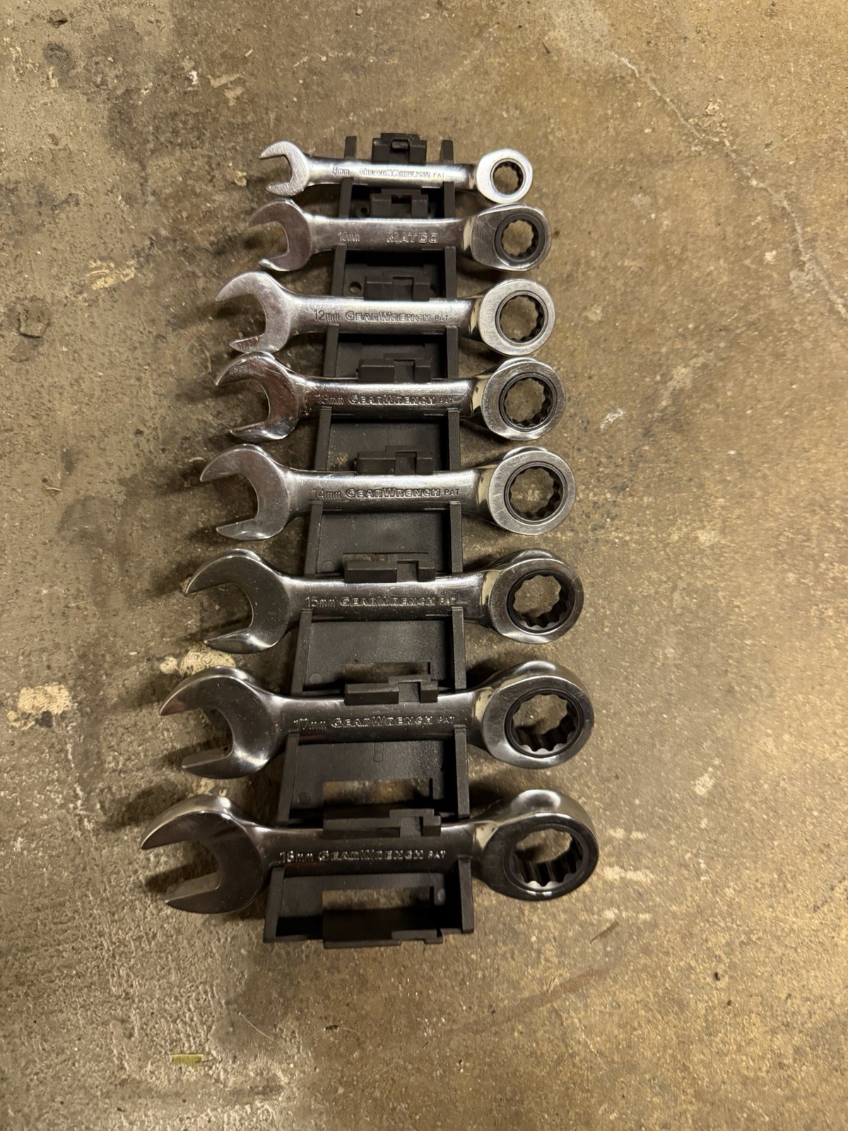 GearWrench 8pc Metric MM Stubby Ratcheting Combo Wrench Set #85206 8 – 18