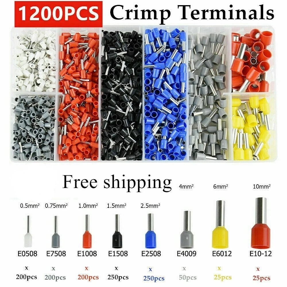 Ferrule Crimping Tool Kit Self-adjustable 1200pc Terminal Wire Crimper Pliers