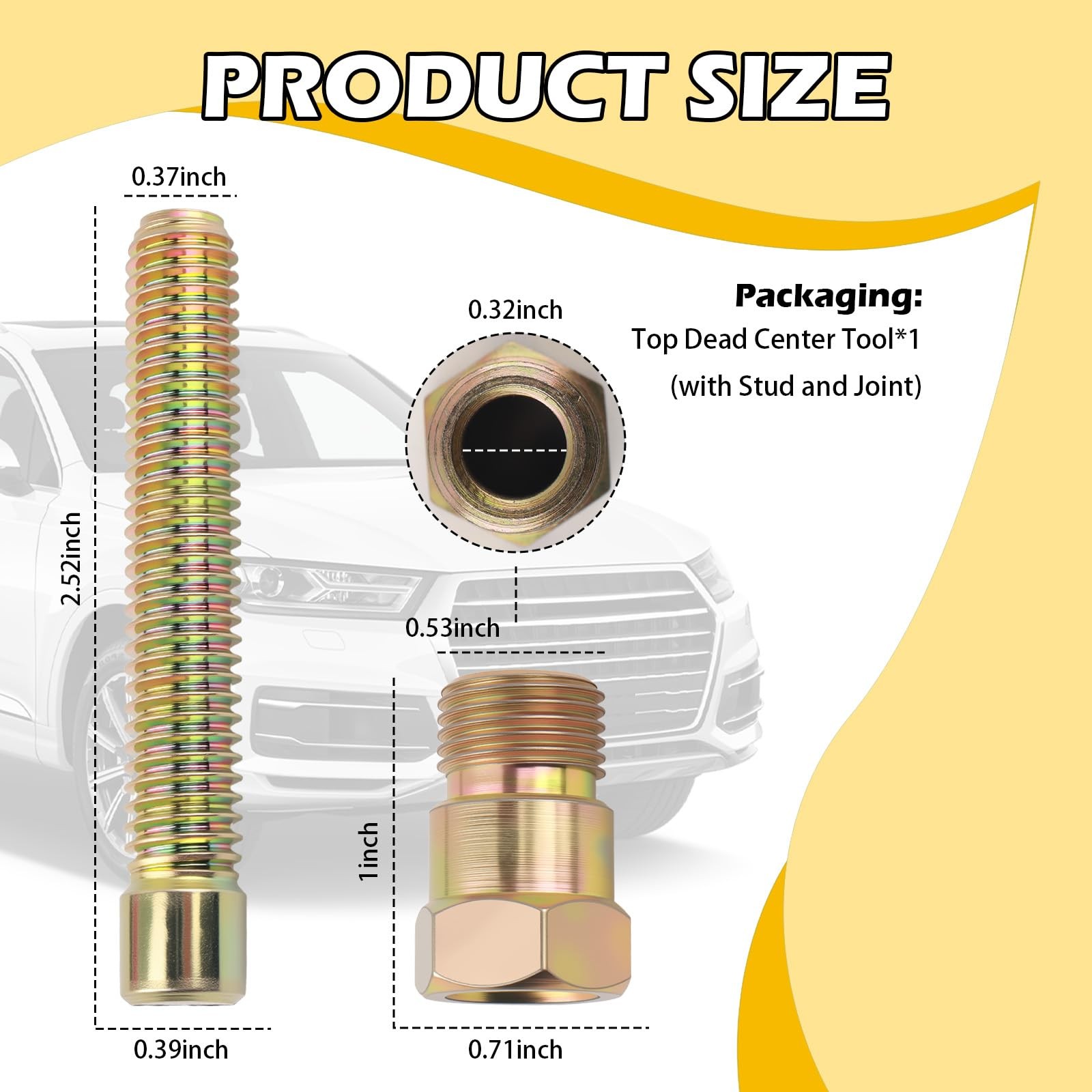Piston Stop Tool Screw,Sturdy 66792 2.52*0.39*0.39 inch, Colored Galvanized
