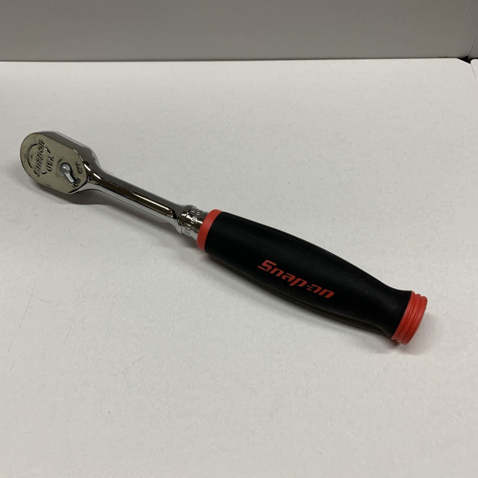 Snap On Tools USA FH80 3/8″ Drive RED Soft Grip Standard Fixed Head Ratchet NEW