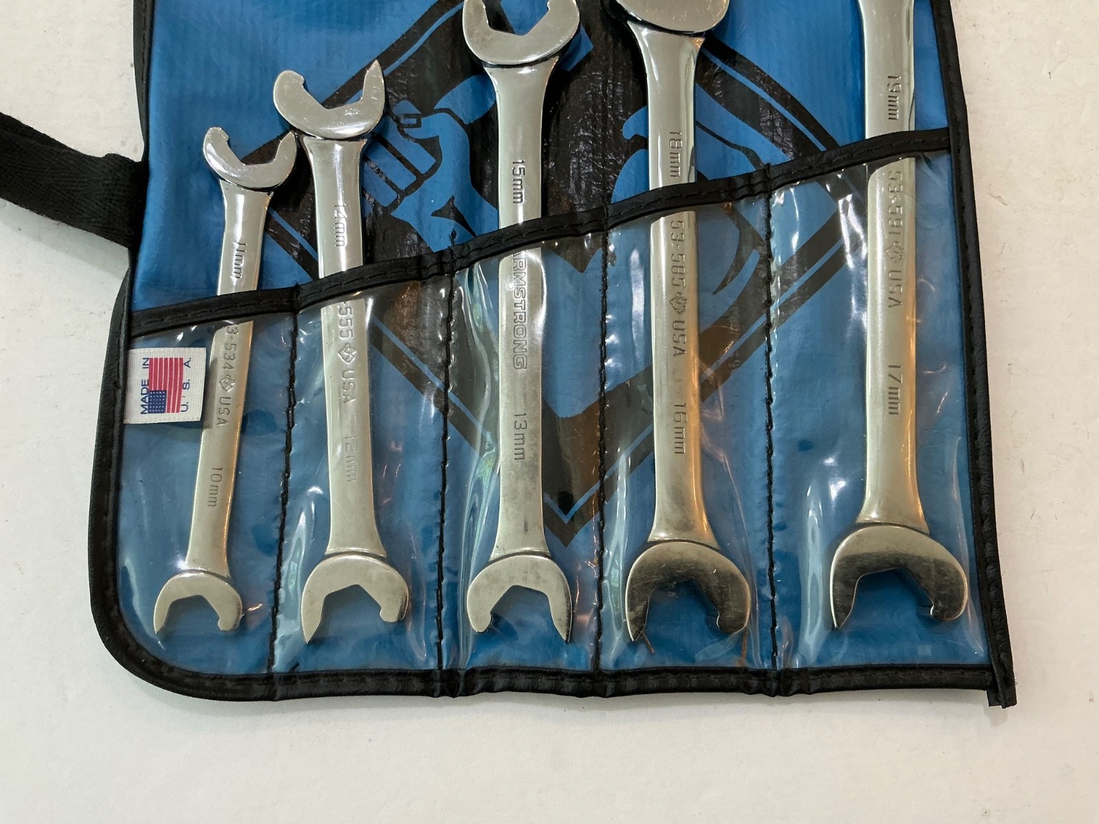 Rare NOS Armstrong 5 pc metric speed wrench set 10mm-19mm 53-700 USA made