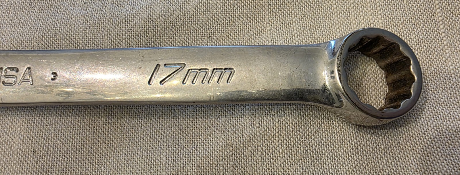 Snap-On OEXM170B 17mm 12 Point chrome Metric Combination Wrench Snap On box end