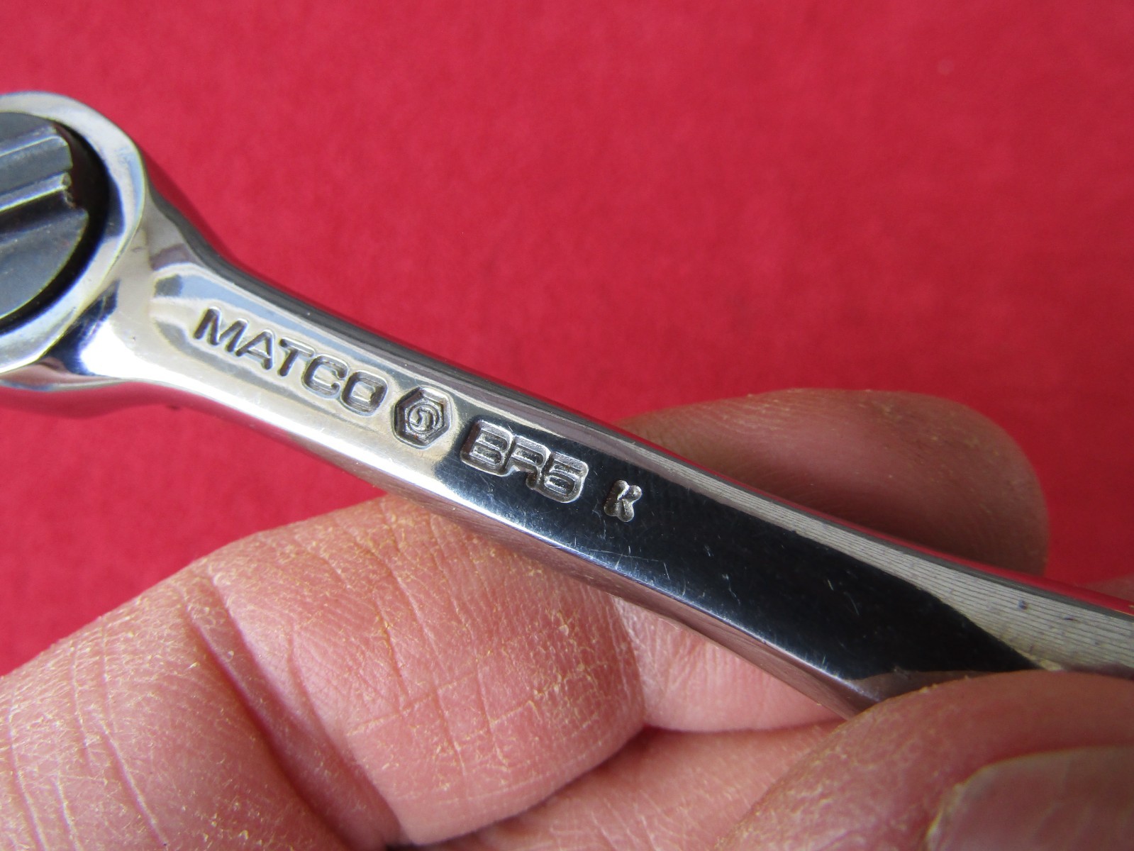 RARE! Matco Tools USA BR5 3/8″ Drive Round Head Chrome Handle 5” Stubby Ratchet