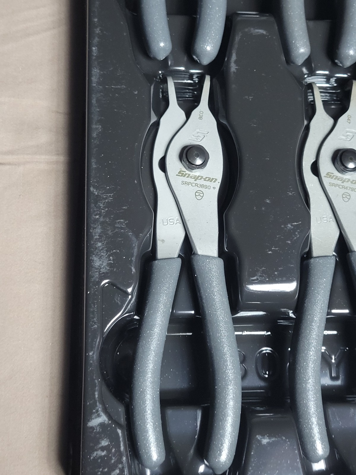 Snap-on 5-Piece Snap Ring Pliers Set Dark Titanium Gray SRPCR105DT