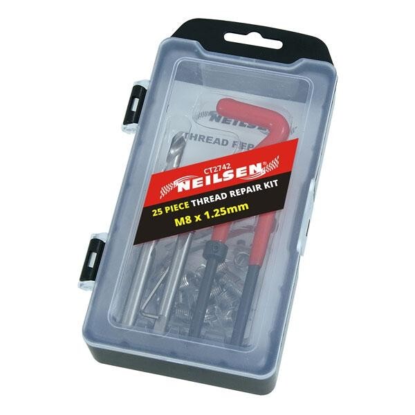 M8 x 1.25 Thread Repair Tool Kit Helicoil Wire Inserts 25pcs 2742