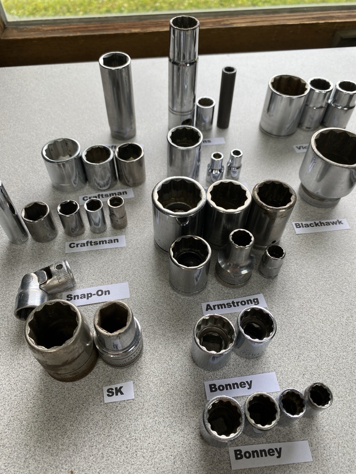 36 Pieces VTG Sockets Snap-on SK Proto Armstrong Williams Craftsman Extensions