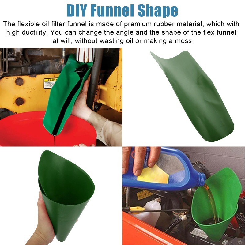 2X Universal Flexible Oil Draining Funnel Fluid Car Engine Longer Refueling Tool