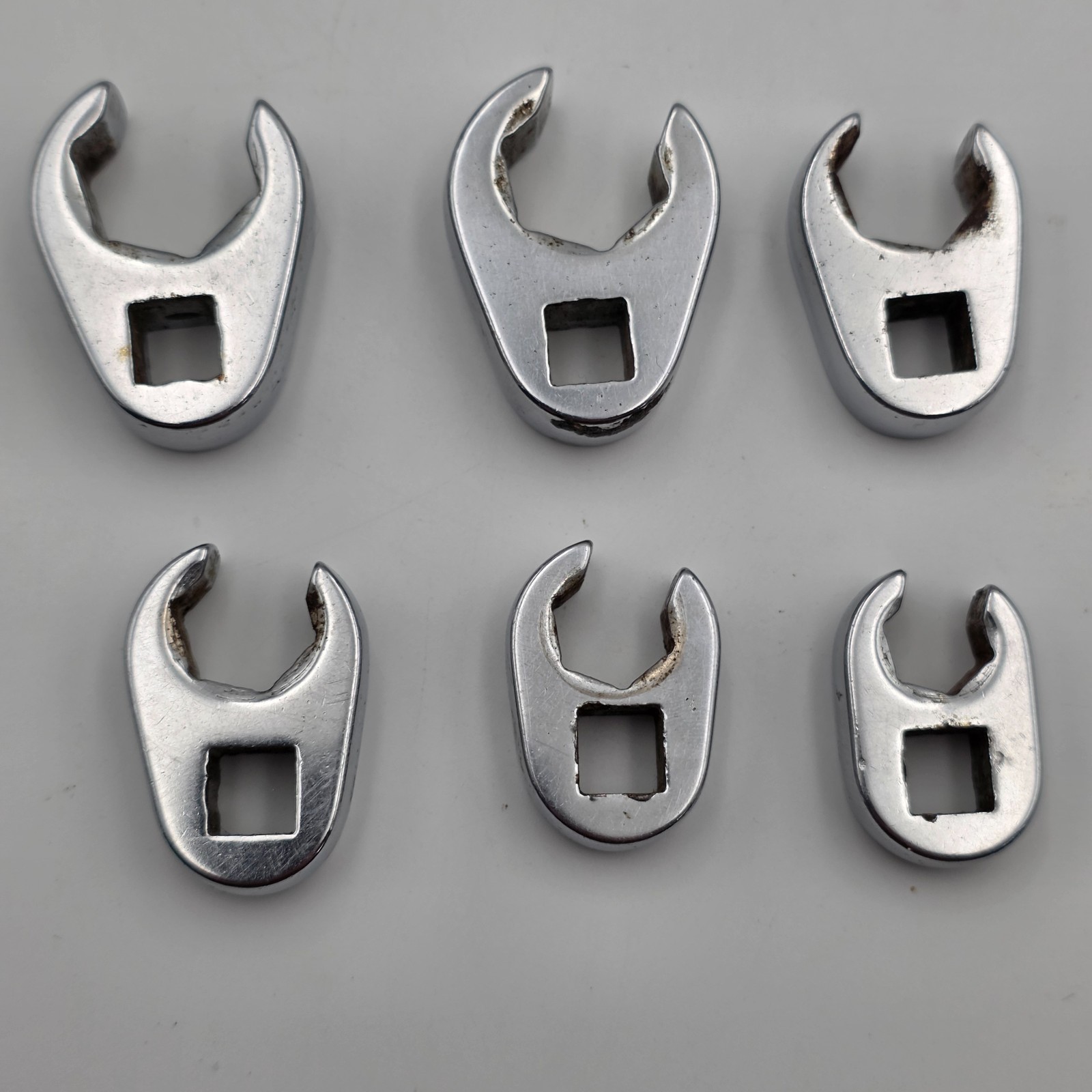 Snap-on 3/8 Drive SAE Flare Nut Crowfoot Wrench Set 6 Pc 7/16-3/4 USA