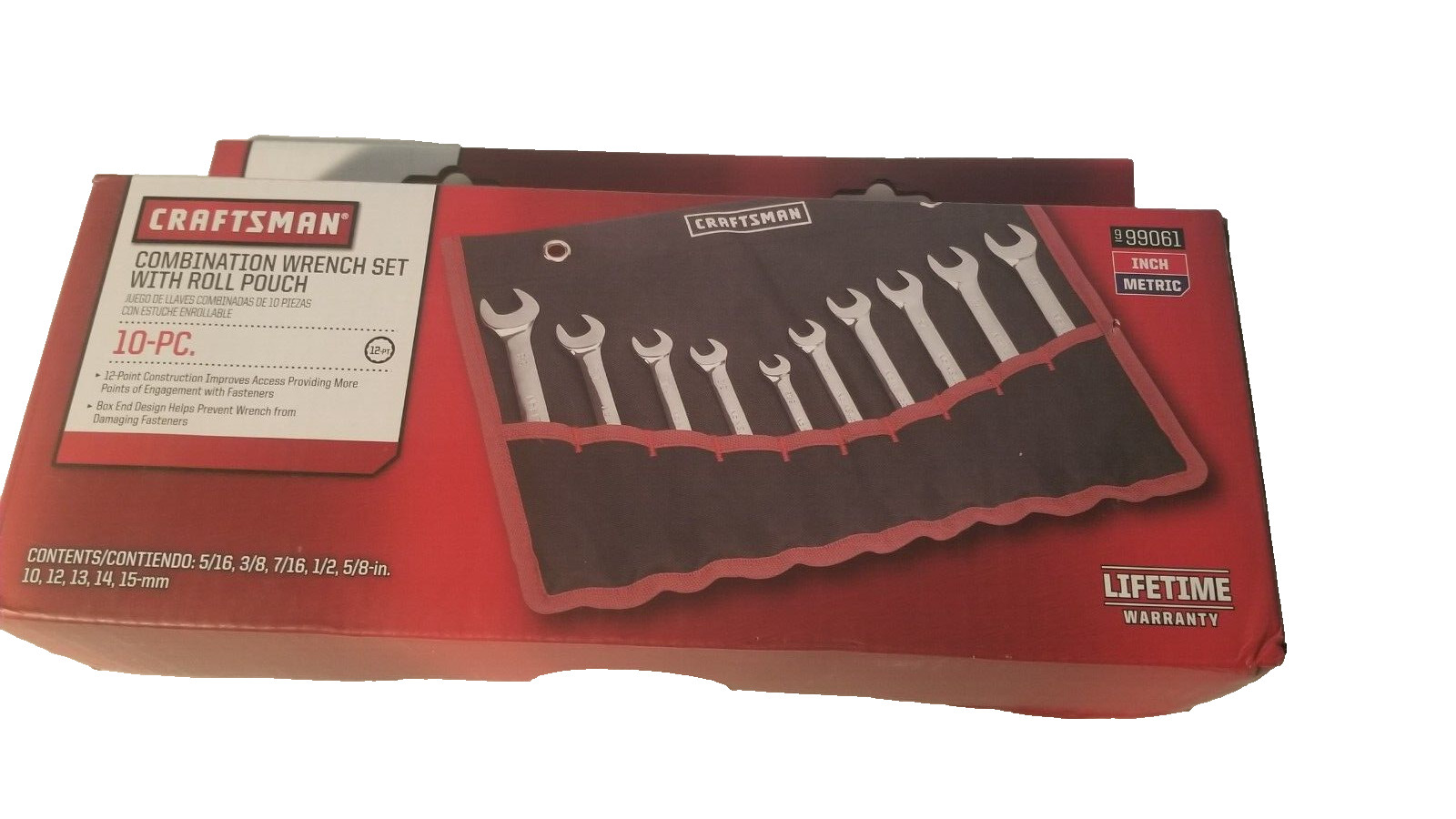 CRAFTSMAN 10-pc Combination Wrench Set SAE/INCH+METRIC with POUCH – NEW 9-99061