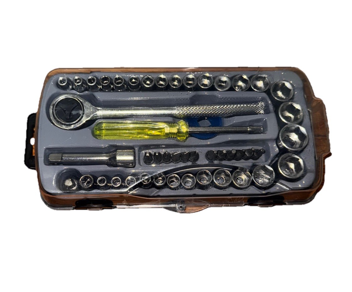 Complete Home 50 Piece Socket Tool Set Metric & SAE with Carrying Case