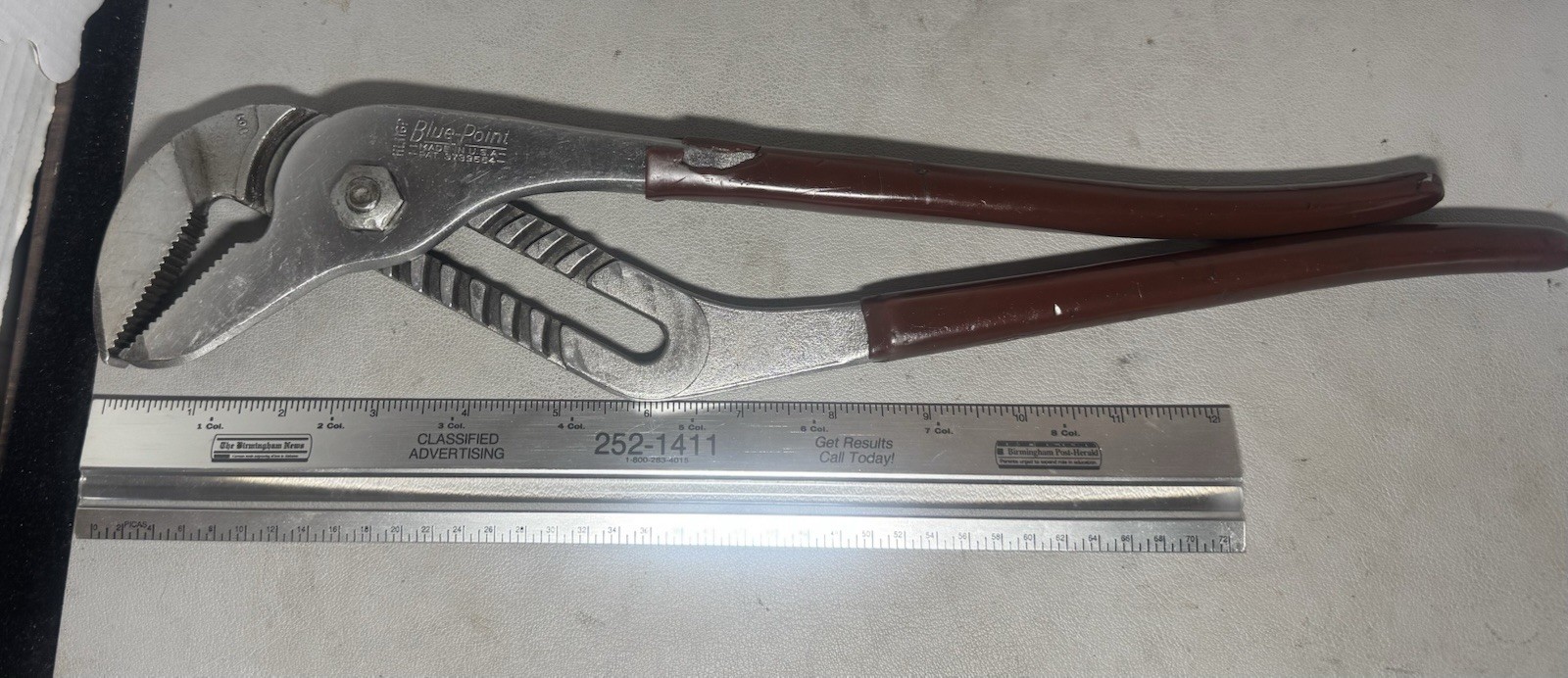 Vintage Blue-Point 16″ Tongue & Groove Pliers HL116P. See Pictures for Condition
