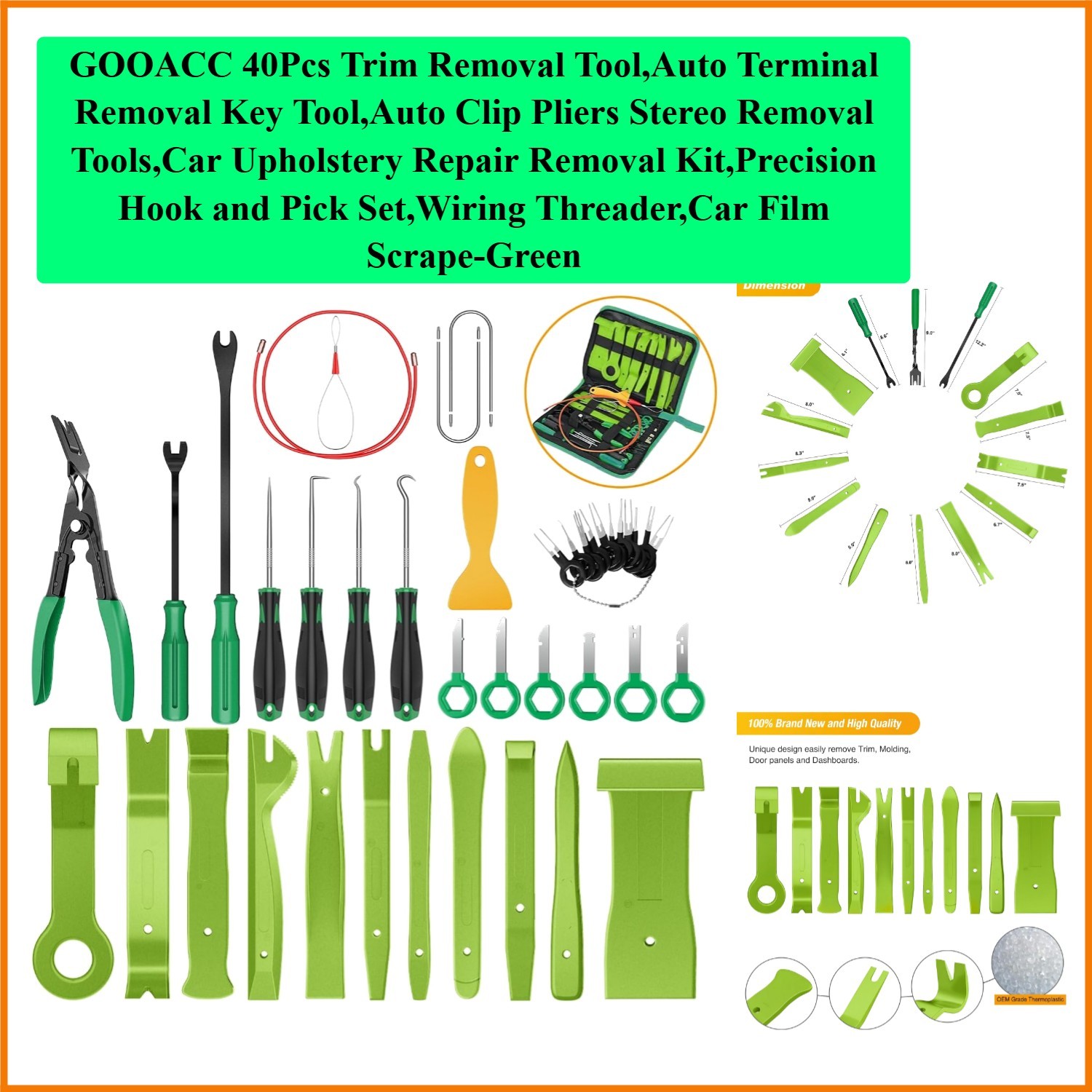 40Pcs Trim Removal Tool,Auto Terminal Removal Key Tool,Auto Clip Pliers Stere…