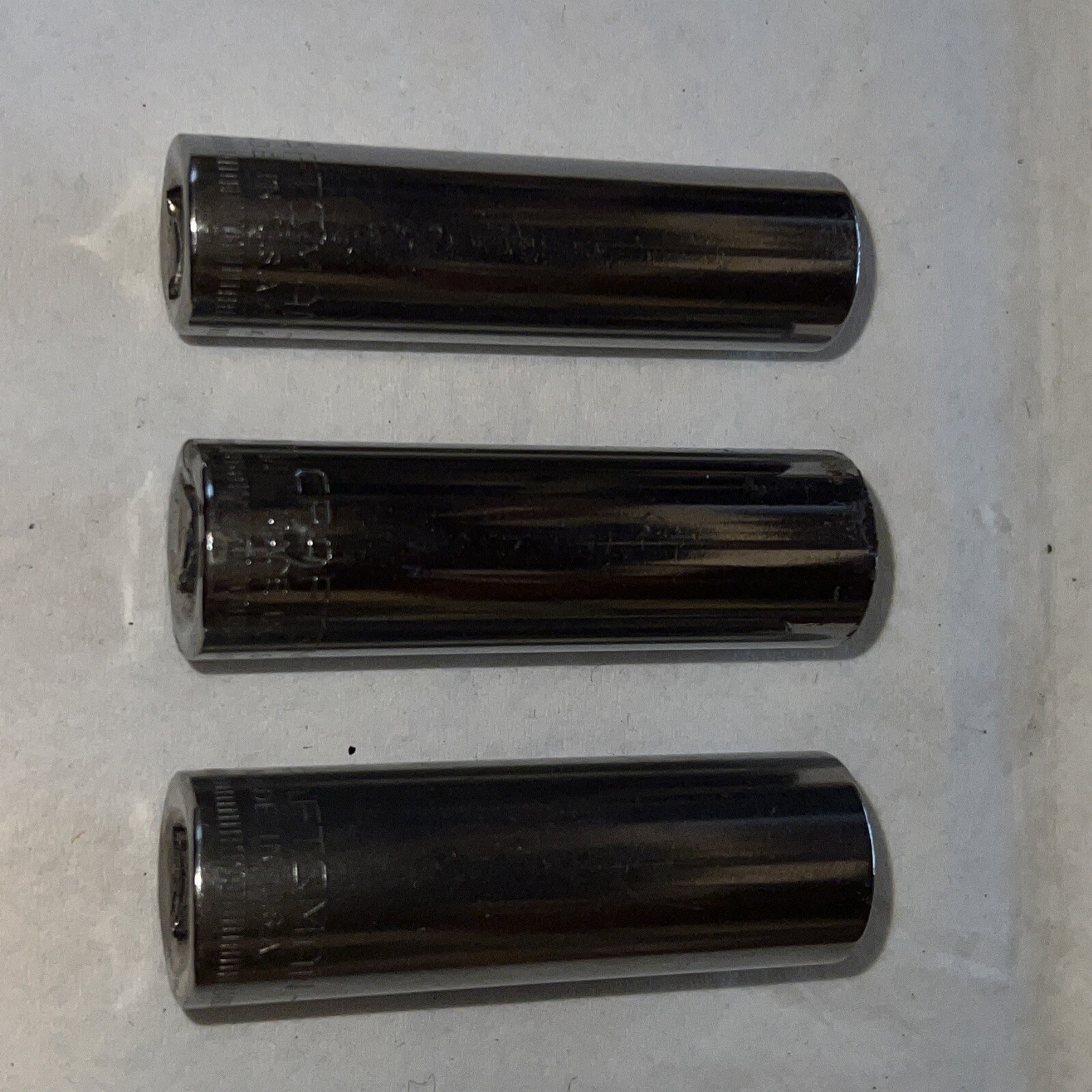 Lot of 3 Vintage Craftsman 3/8″ Drive 6pt Metric 3pc Deep Socket Set –G- USA