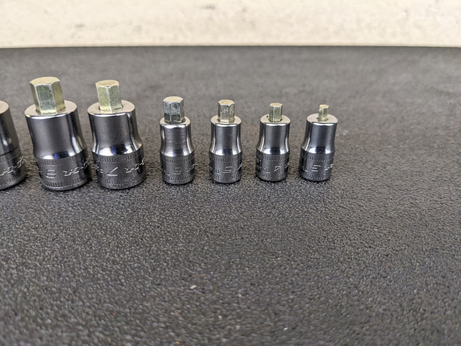 #bp418 Snap-on 1/4″ 3/8″ Drives Stubby Metric Hex Socket driver Set 208EFTAMXSY