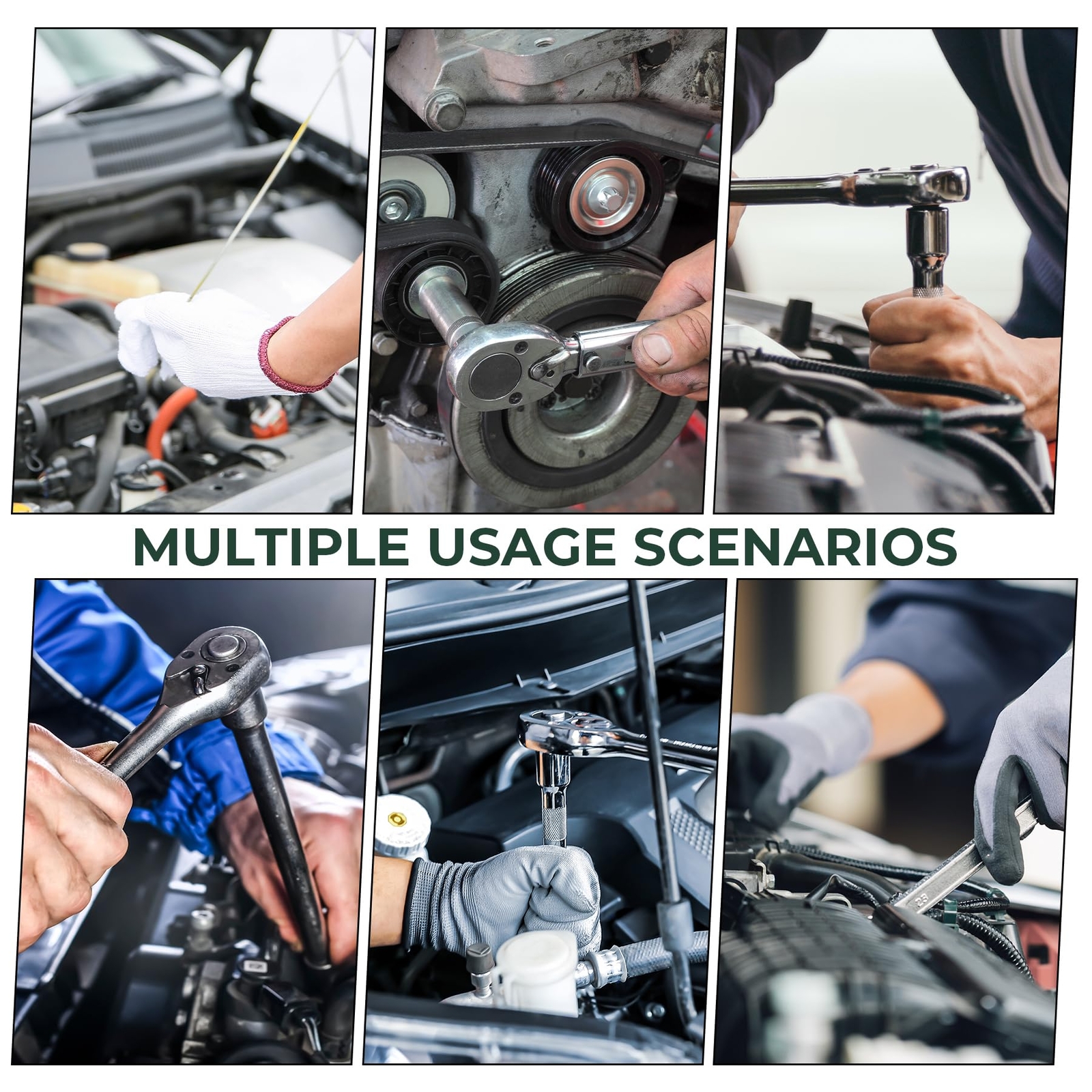 20Pcs 1/2″ Drive Deep Impact Socket Set Extension Bars Universal Joint Set