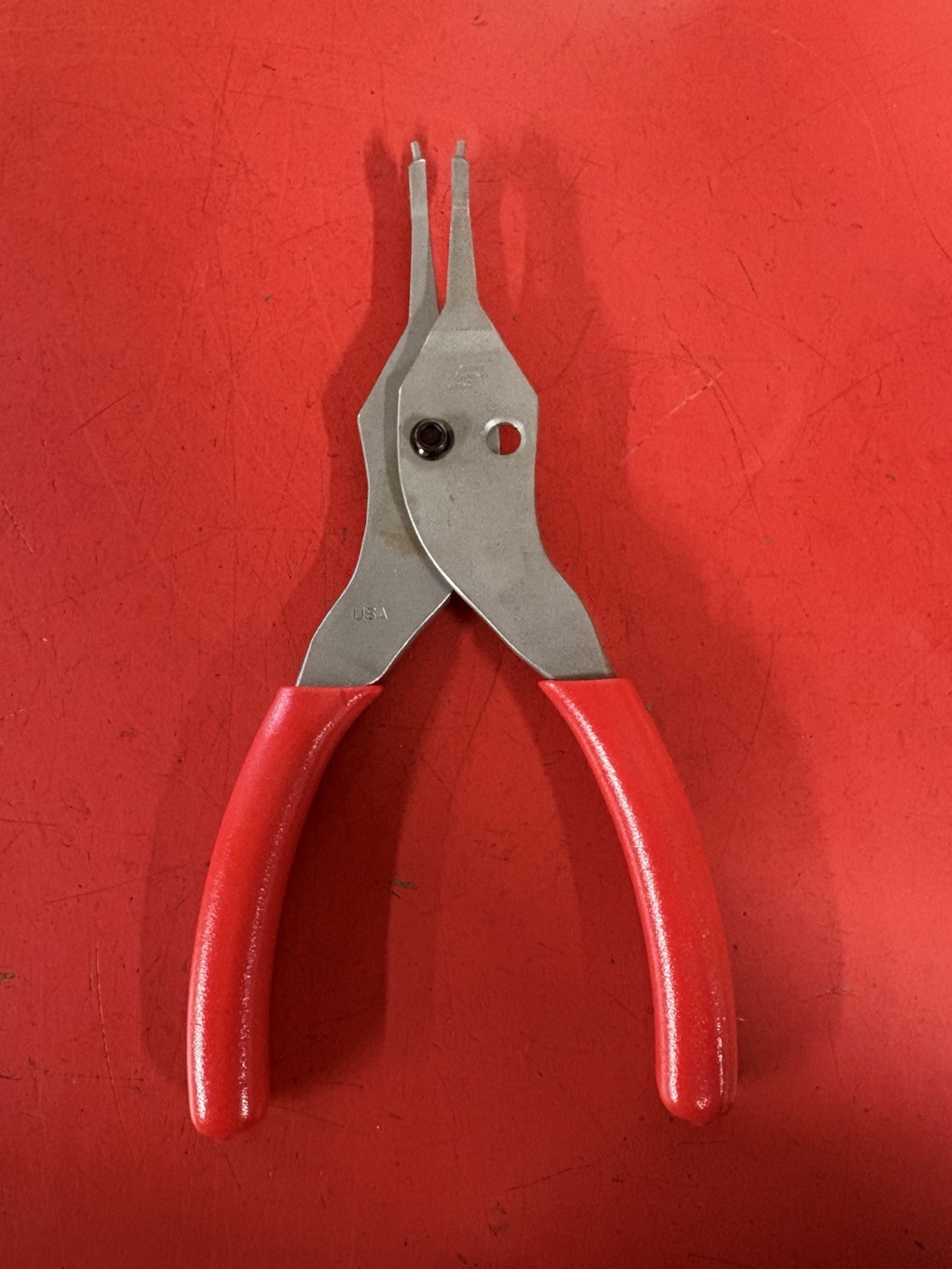 New SNAP-ON 9-1/4″ LONG RED VINYL GRIPS SNAP RING PLIERS #SRPCR9000