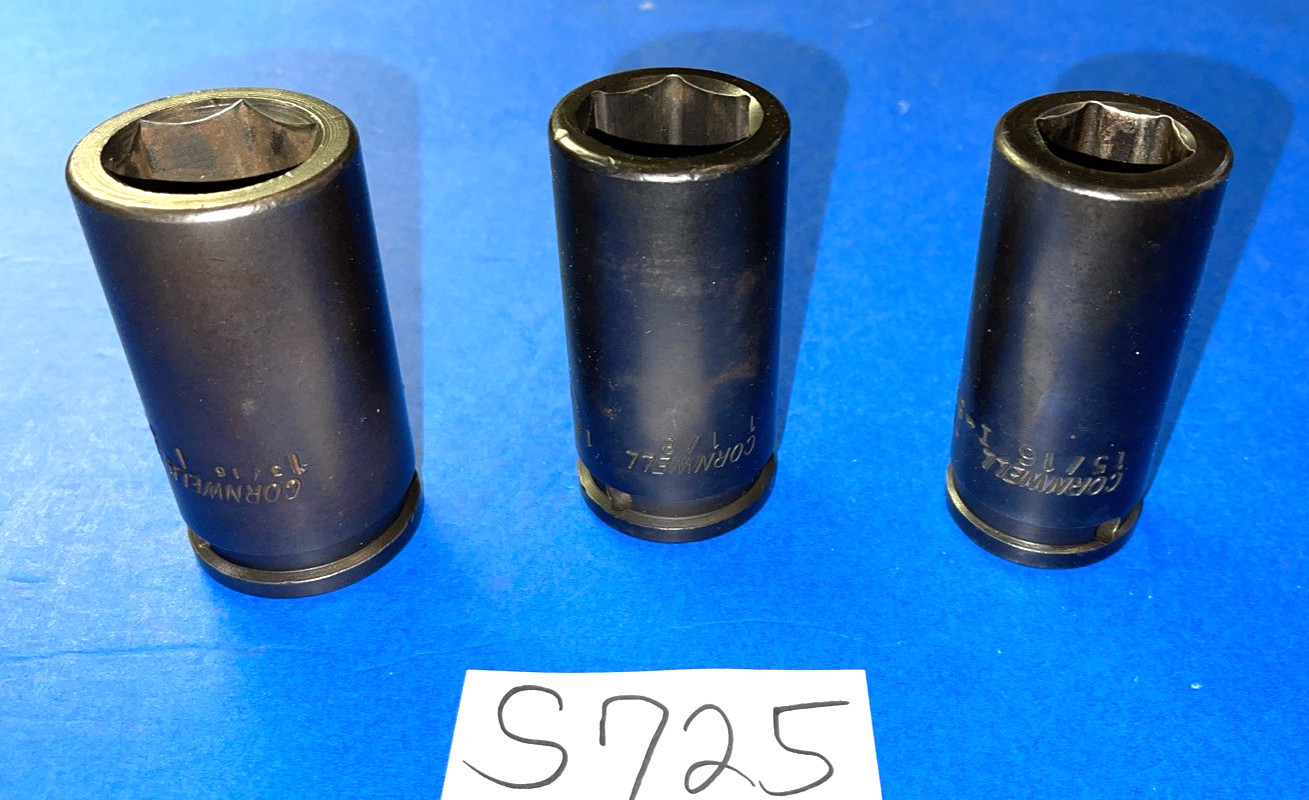 CORNWELL TOOLS 3 PIECE 3/4 DRIVE SAE. DEEP IMPACT SOCKETS 15/16, 1-1/8, 1-3/16