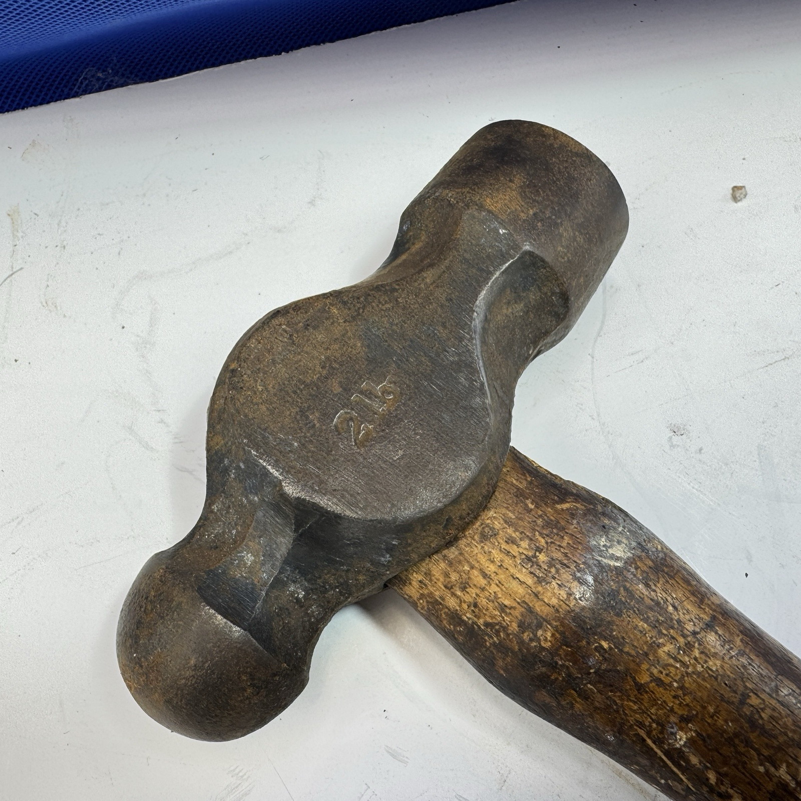 Ball Pein Hammer 2lb 12″ Hickory Shaft Vintage Reclaimed Tools Carpentry