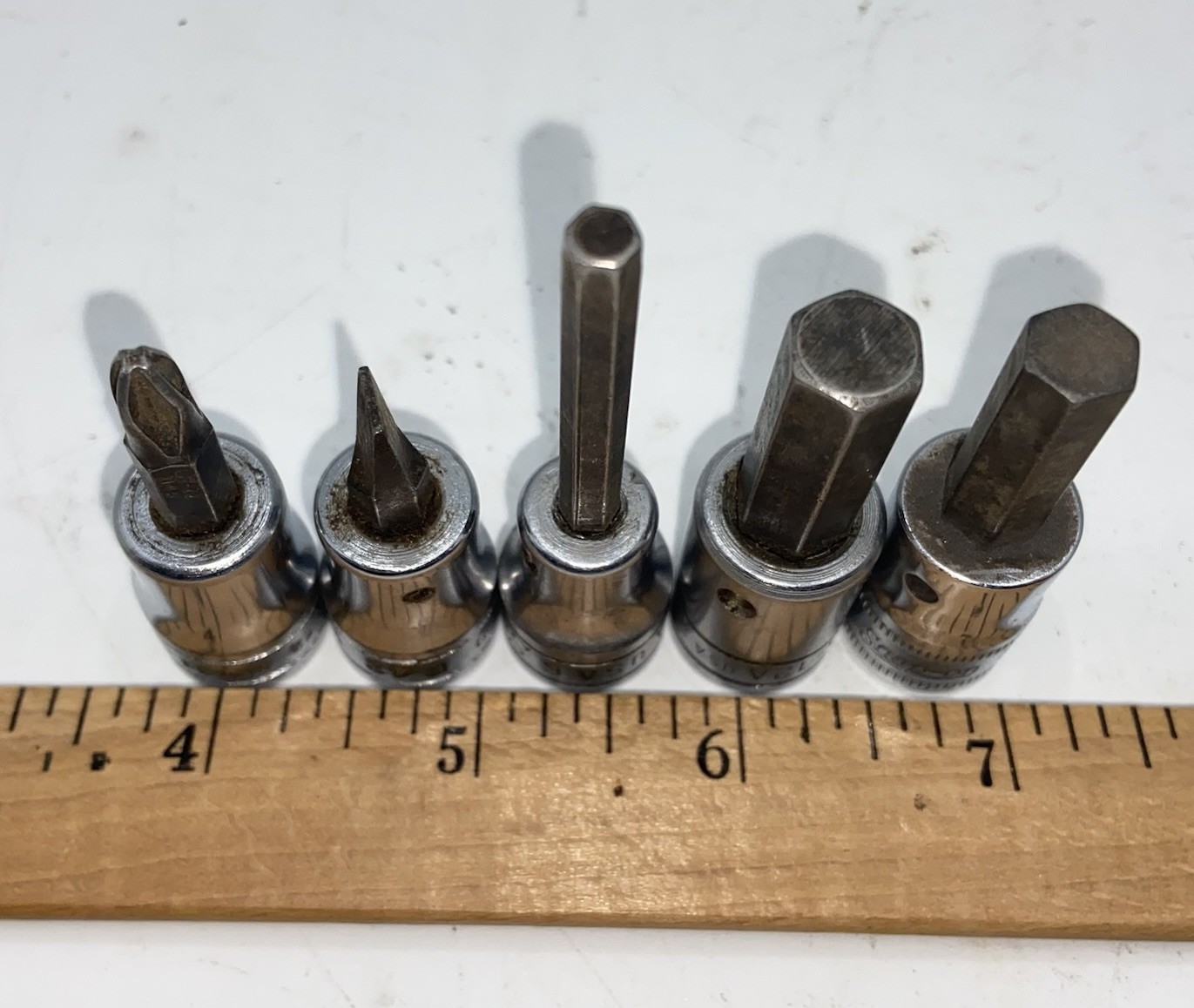 Snap-on 3/8” Drive Bit Socket Set Phillips Slotted Hex USA *Lot Of 5*