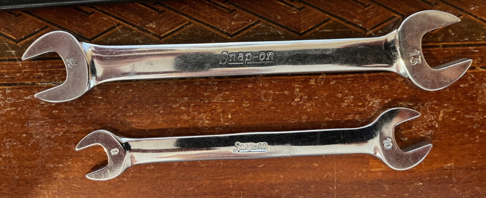 Vintage Snap-on Underline Metric Open End Wrench Set VOM 806 8mm-19mm 6 Pieces