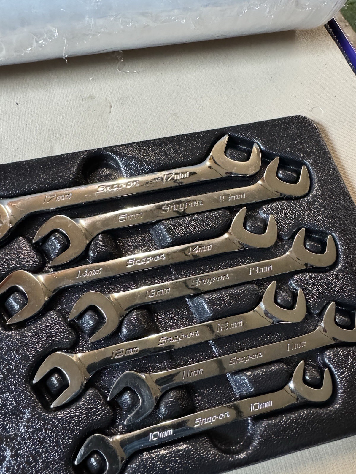 Snap-on VSM 10-15 & 17mm 7-Piece Four-Way Angle Open End Wrench Set