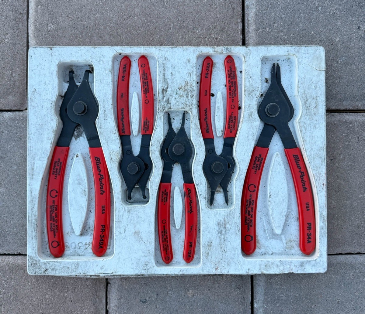 BLUE POINT Snap Ring Plier Set Stripper 5 Piece PR 34A,PR12A,PR32A,PR129A,PR349A