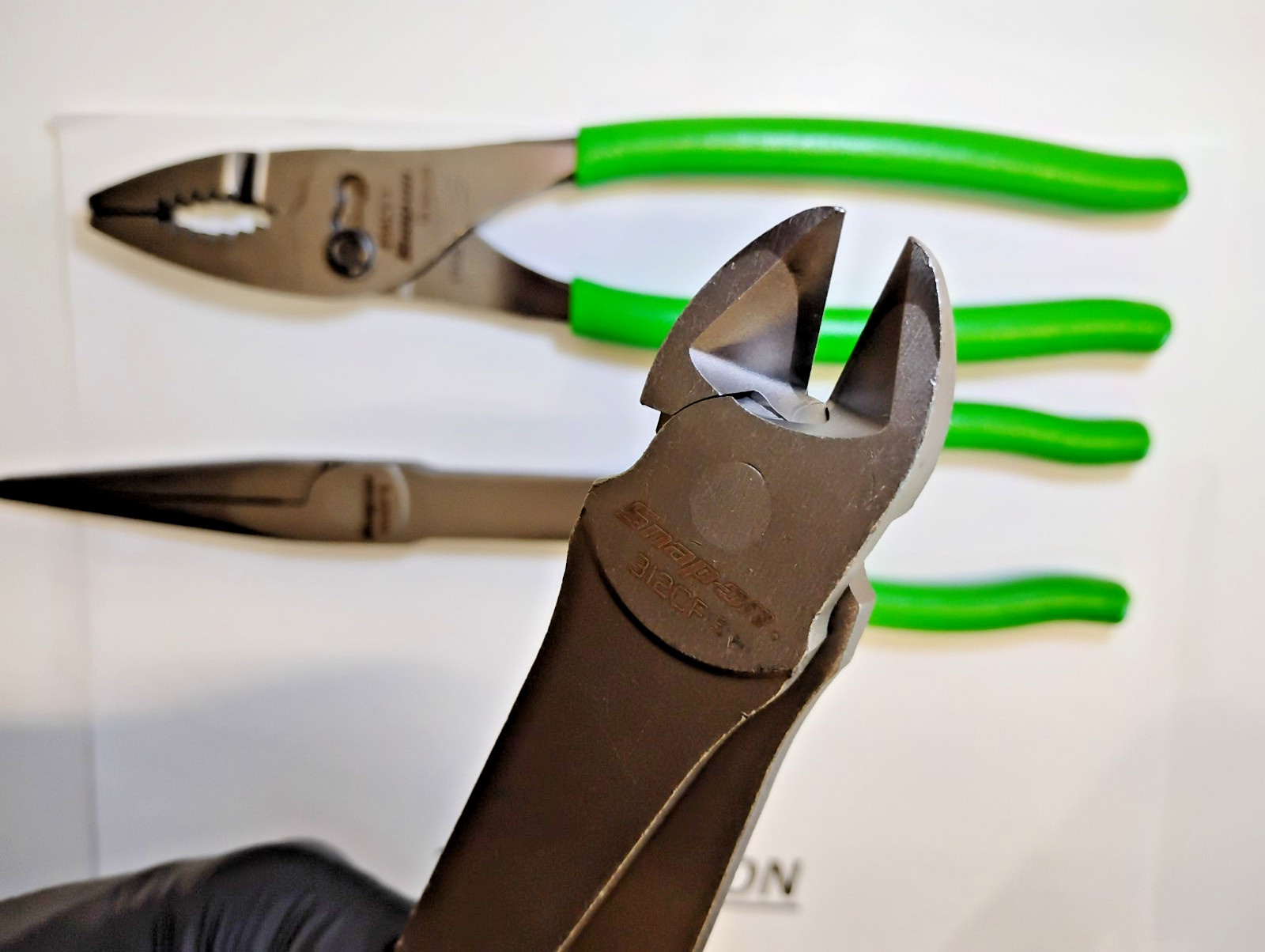 Snap-On Tools USA NEW 3 Piece GREEN Soft Grip Heavy Duty Pliers Lot Set PL330ACF