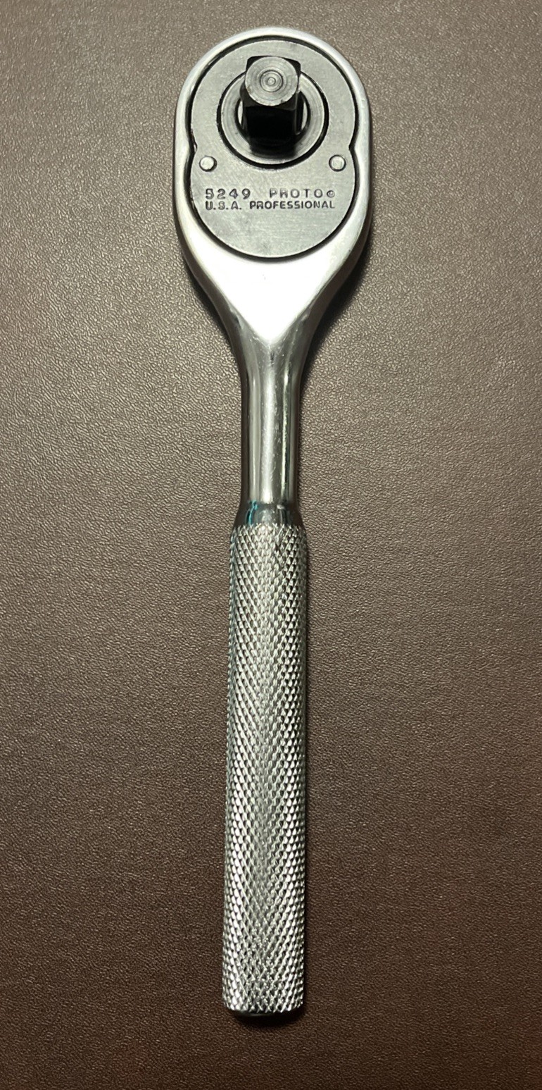 Proto Professional 5249 3/8″ Drive 7″ Pear Head Ratchet Knurled Handle USA